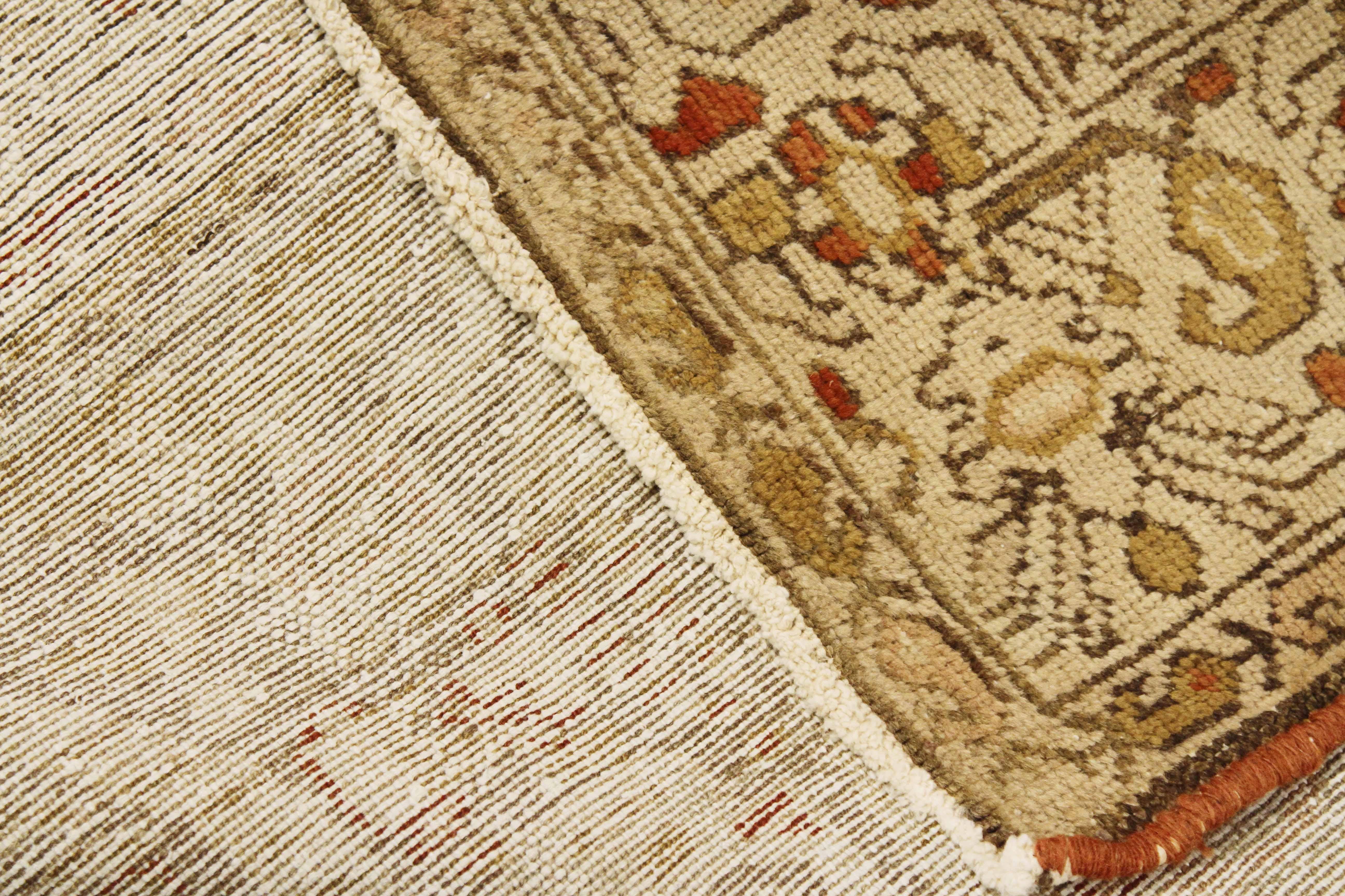 Hand-Woven Antique Persian Malayer Rug with Red and Green Botanical Details All-Over For Sale
