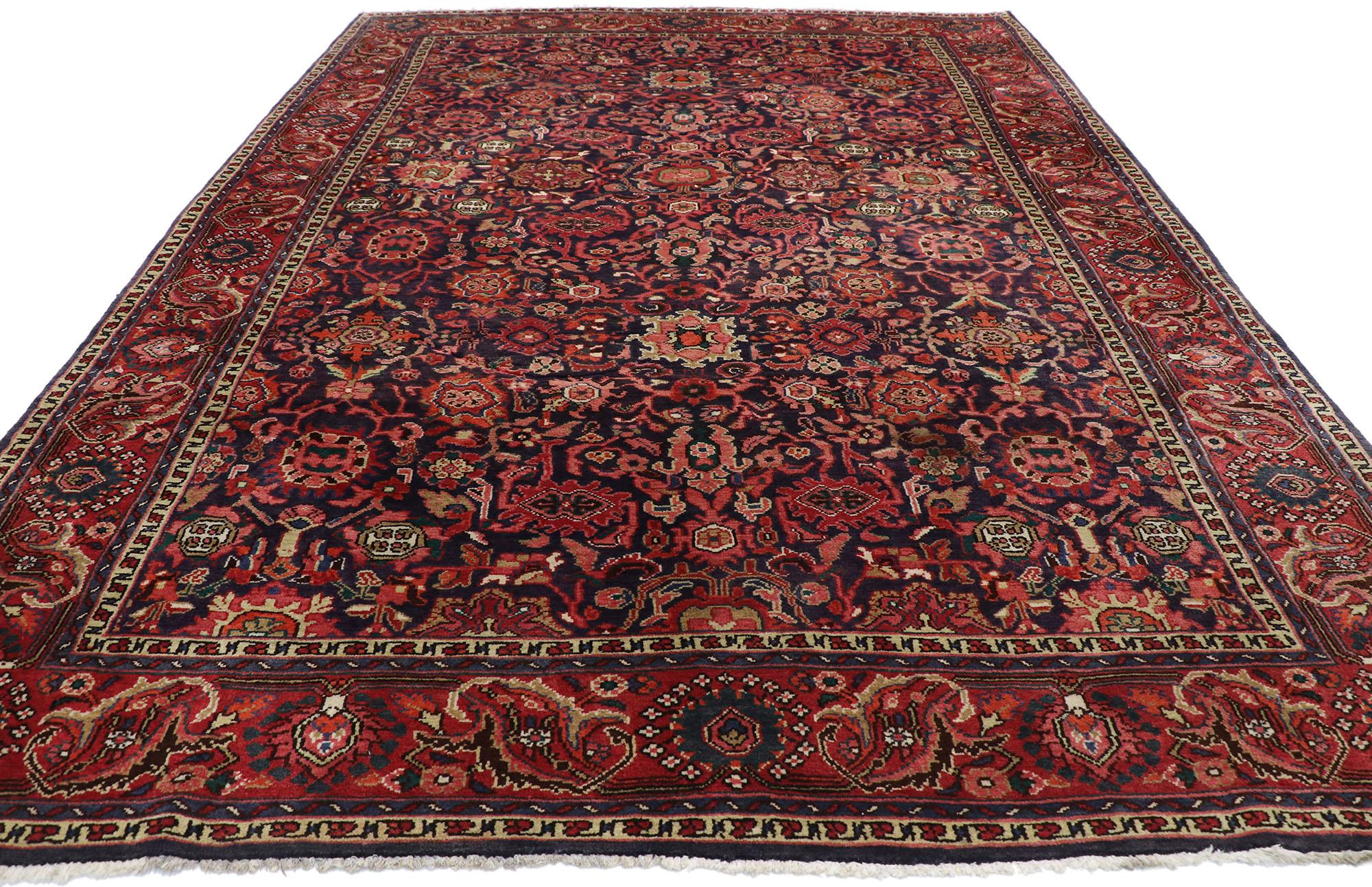 Tabriz Antique Persian Malayer Rug with Regal Victorian Style