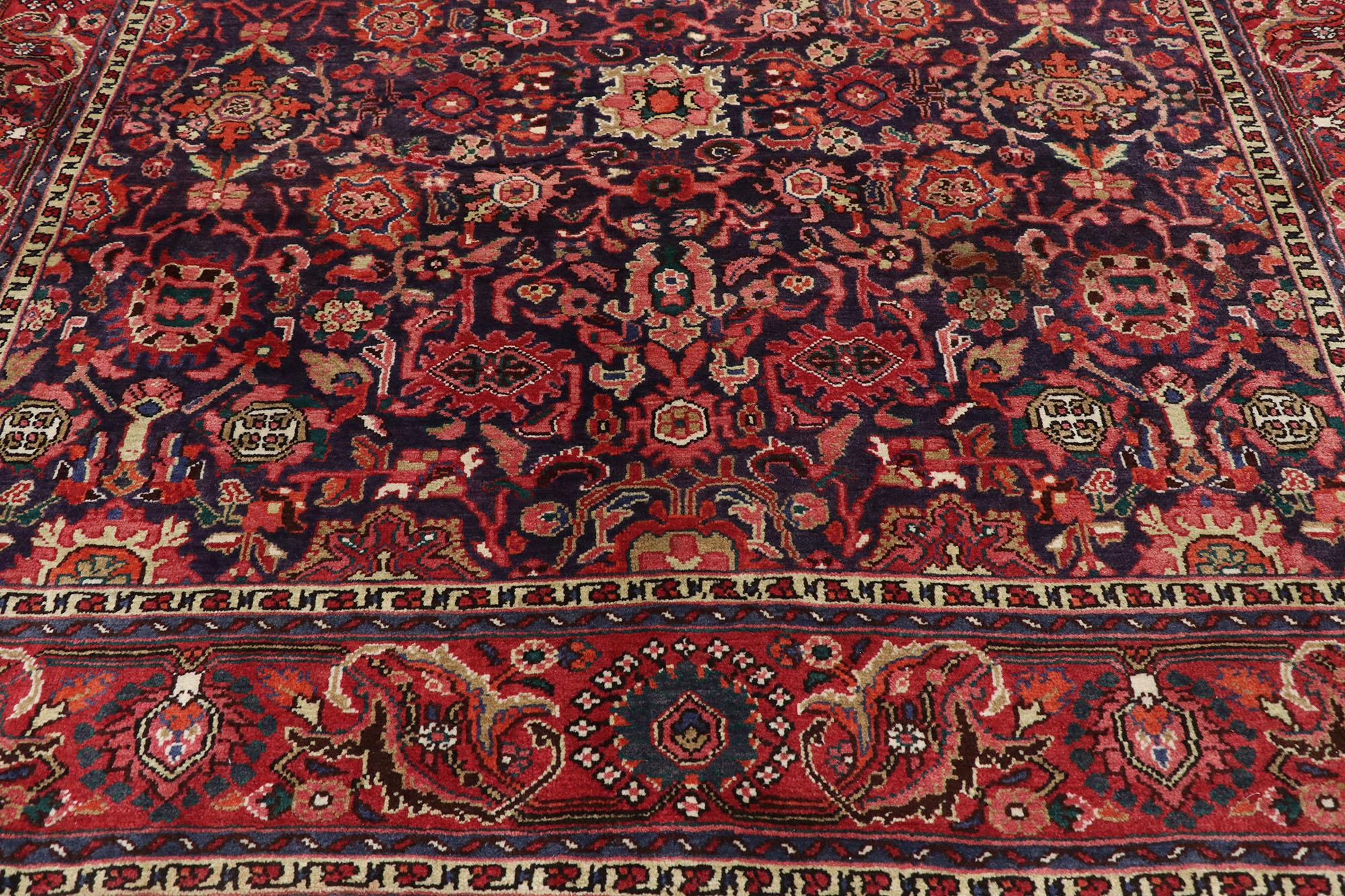 Hand-Knotted Antique Persian Malayer Rug with Regal Victorian Style