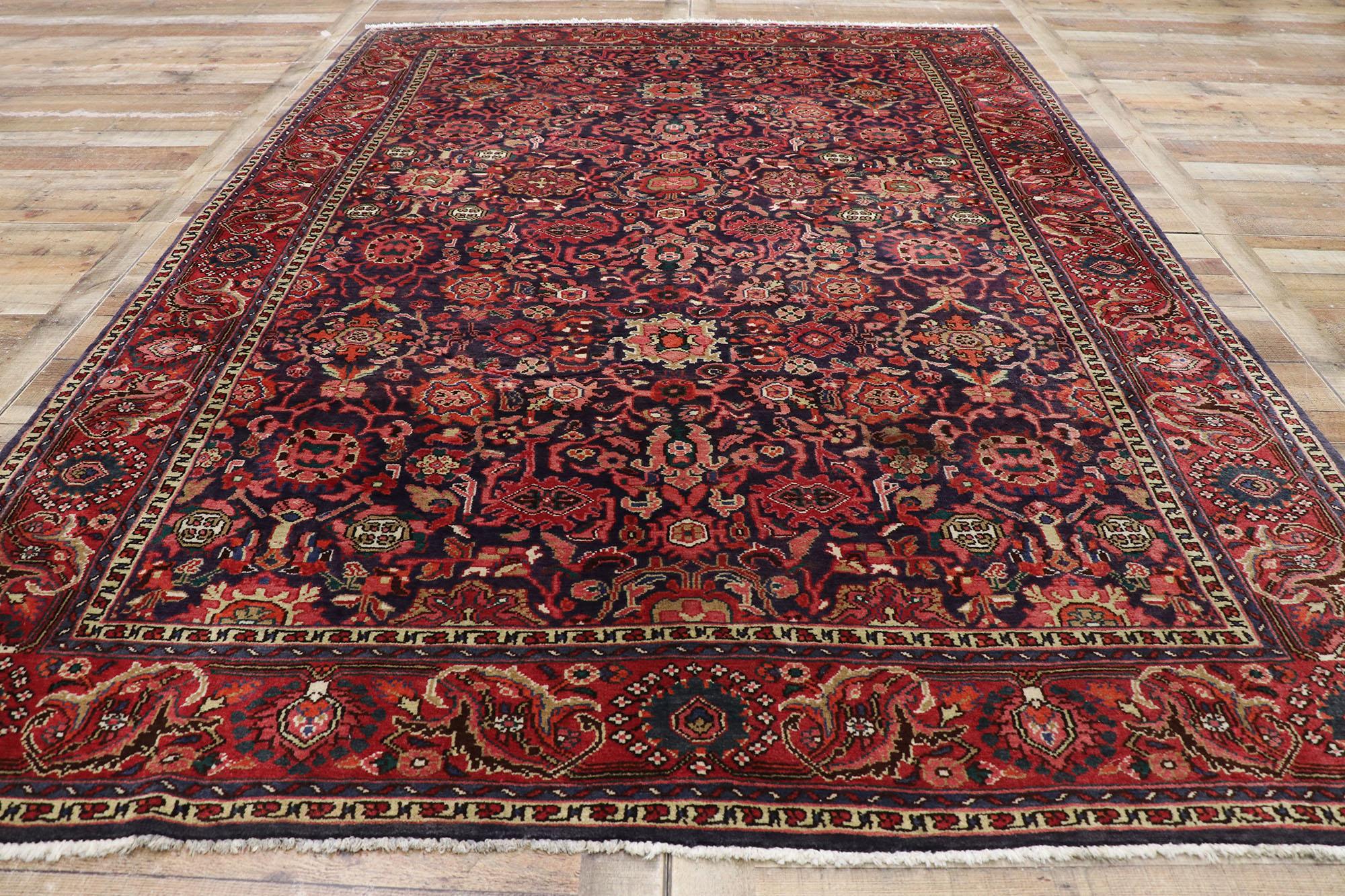 Wool Antique Persian Malayer Rug with Regal Victorian Style