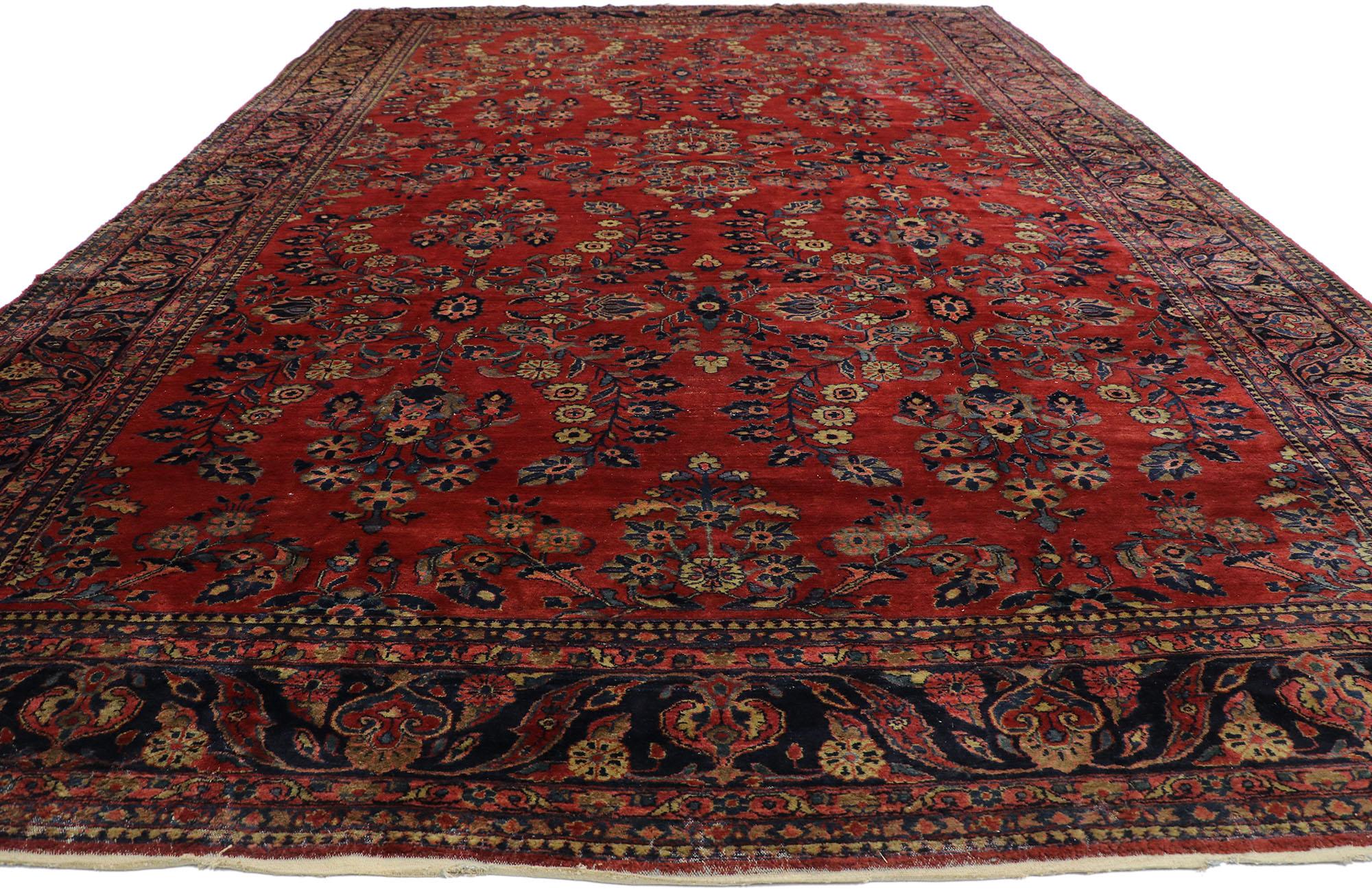 Hand-Knotted Antique Persian Malayer Rug with Sarouk Design and Neoclassical Style For Sale