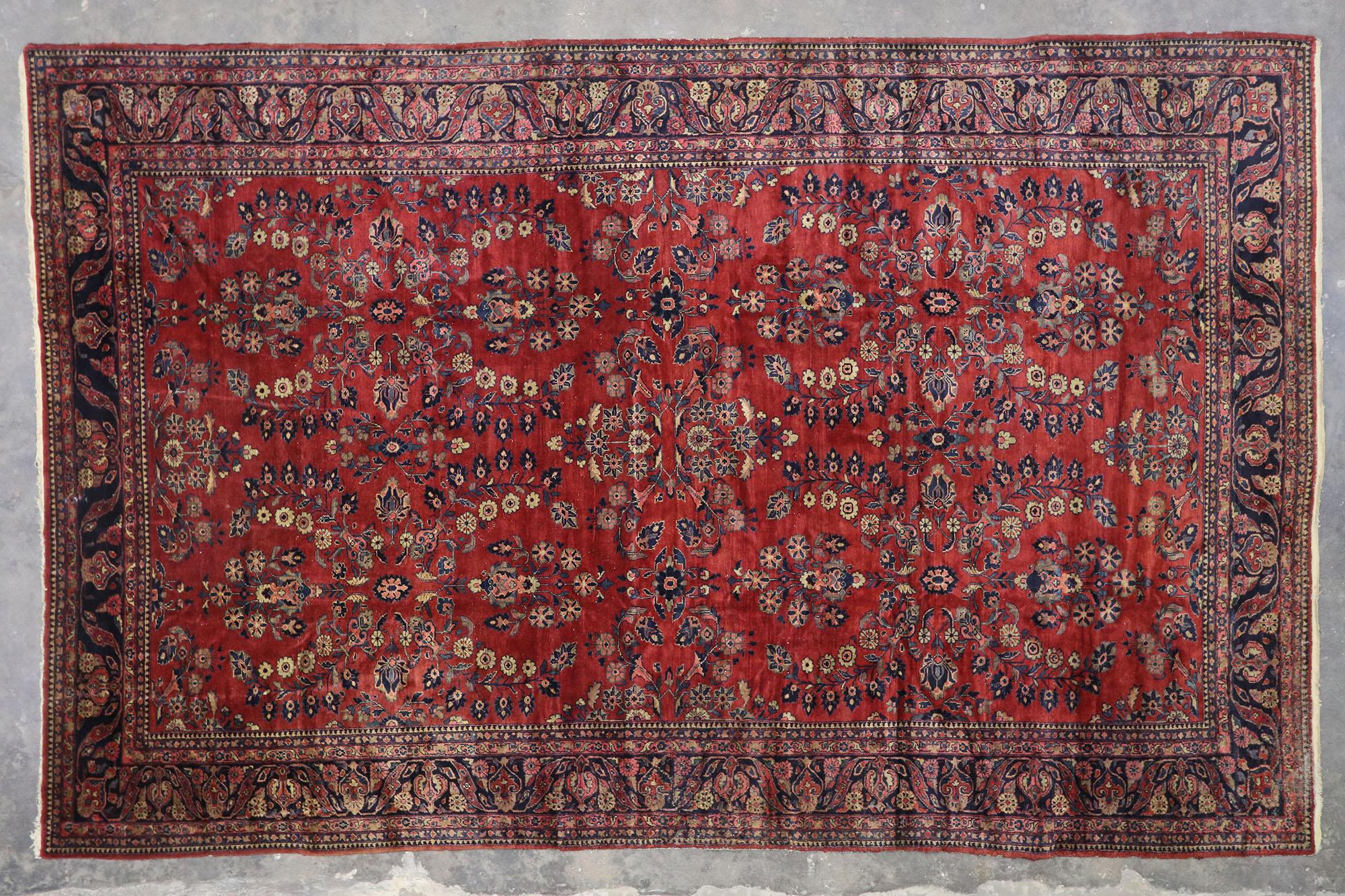 Antique Persian Malayer Rug with Sarouk Design and Neoclassical Style For Sale 2