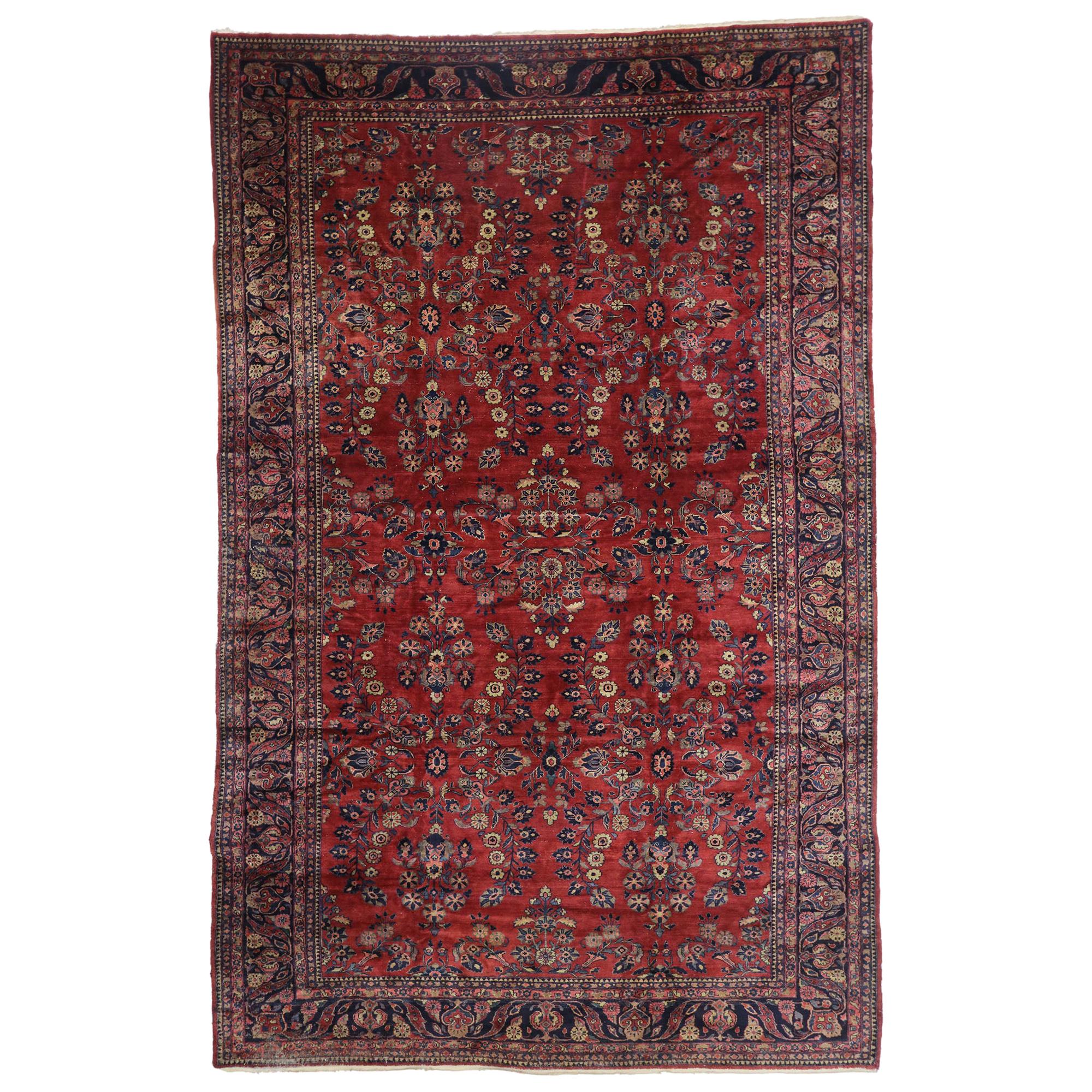 Antique Persian Malayer Rug with Sarouk Design and Neoclassical Style For Sale