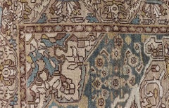 Antique Persian Malayer Rug with Soft Blue Field and Geometric Medallion