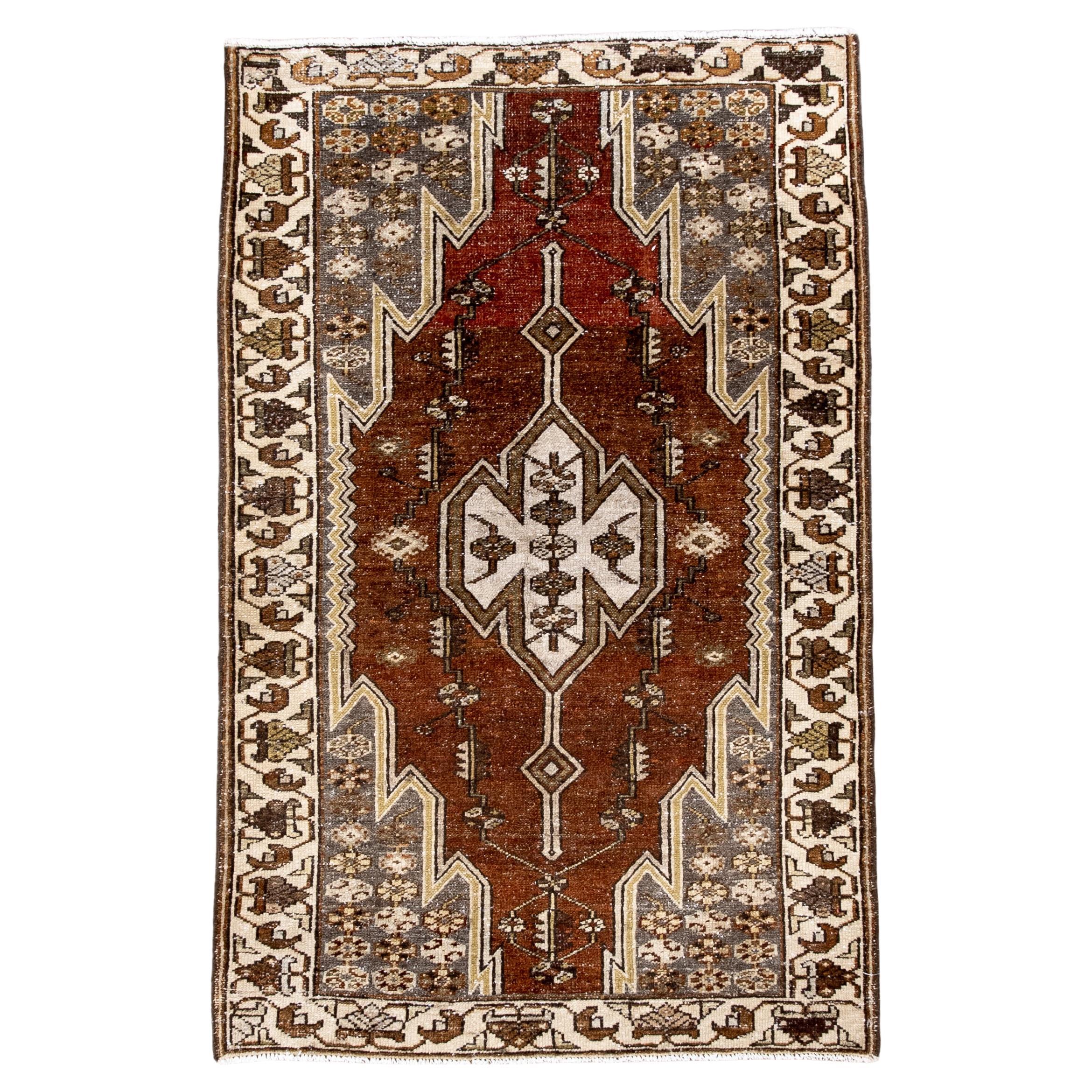 Antique Persian Malayer Rug with Tribal Medallion
