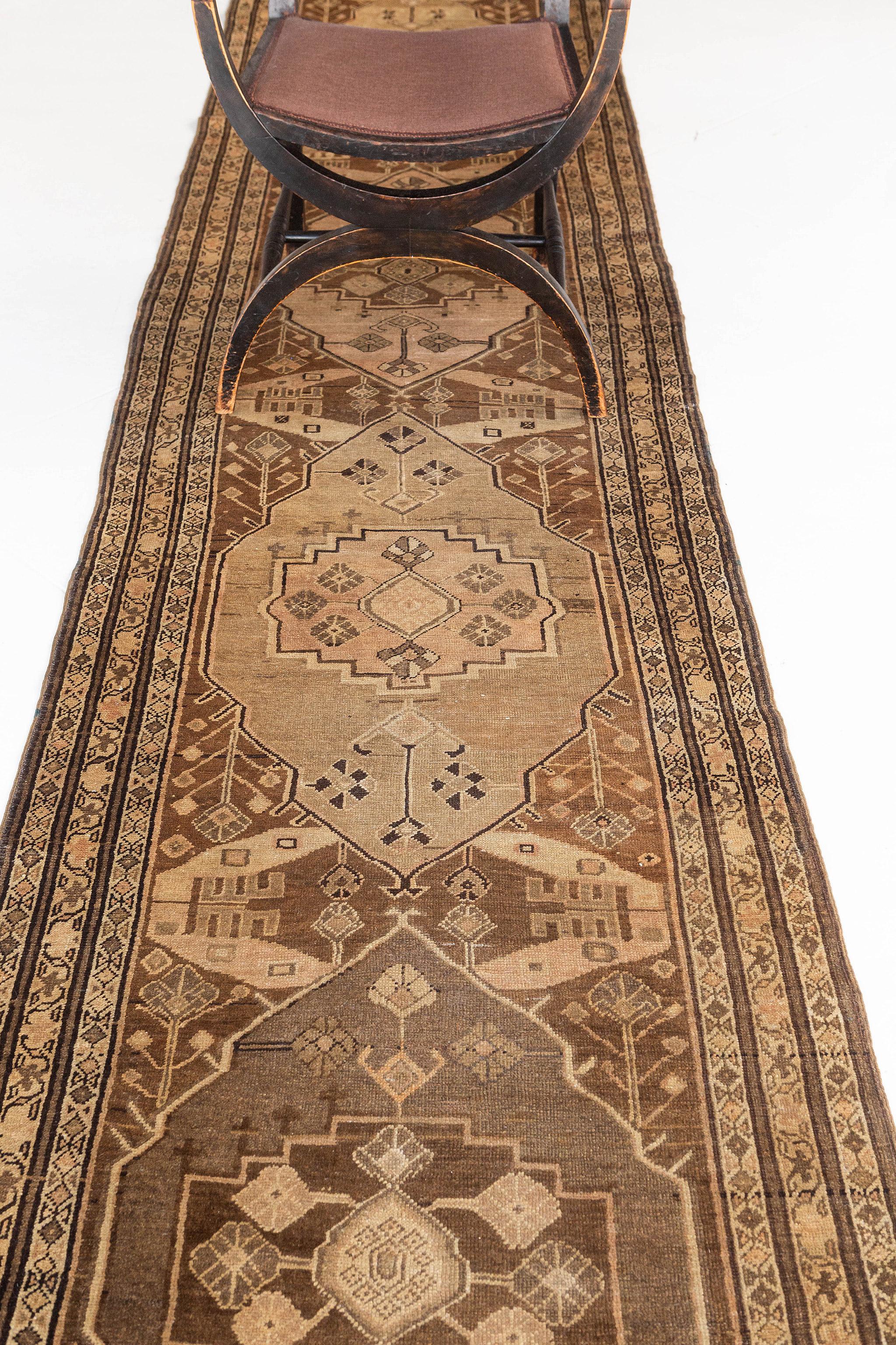 Hand-Knotted Antique Persian Malayer Runner 12695 For Sale