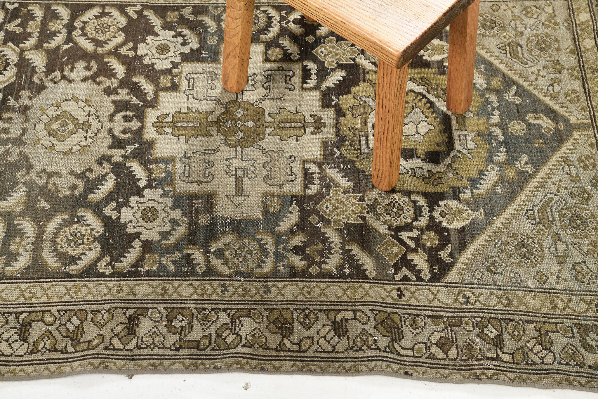 Wool Antique Persian Malayer Runner 26039 For Sale
