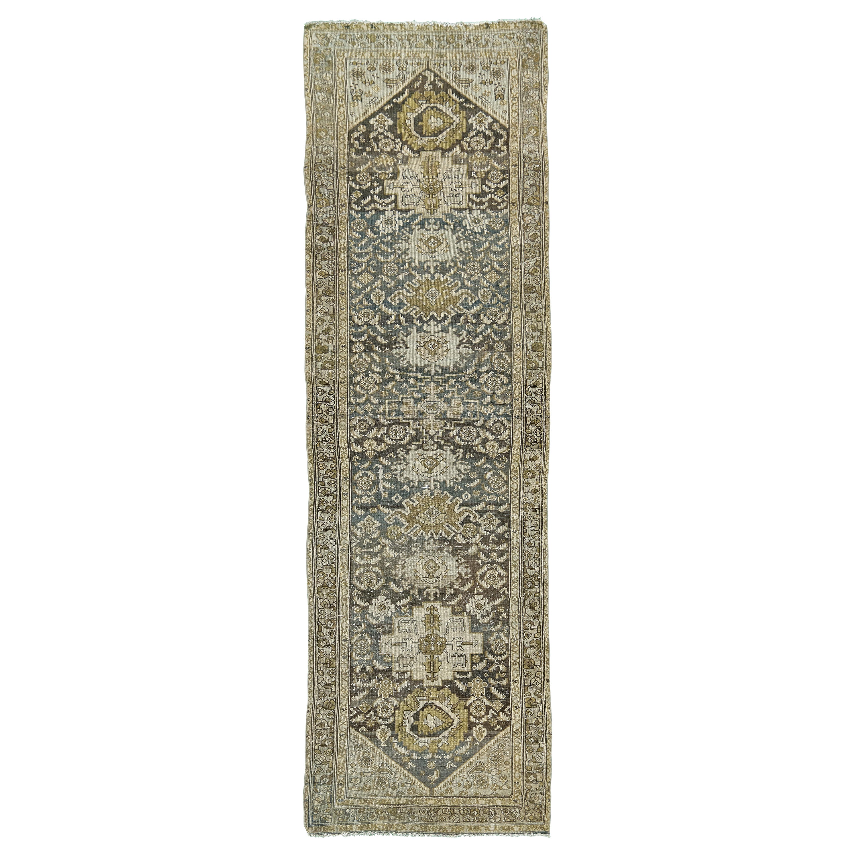 Tapis de couloir persan ancien Malayer 26039 en vente