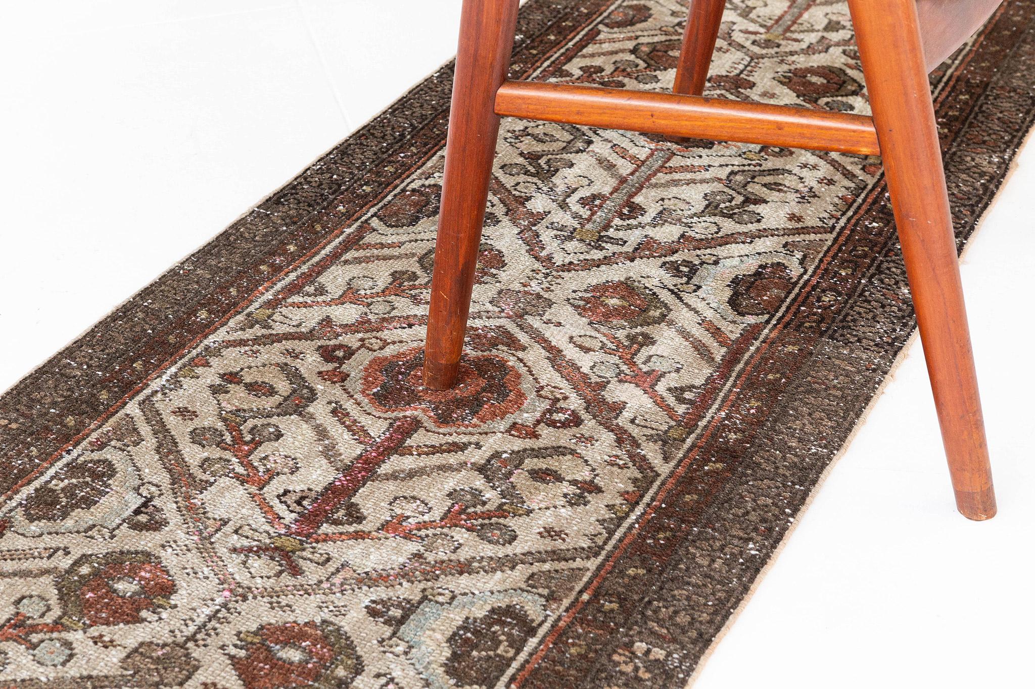 Hand-Knotted Antique Persian Malayer Runner 26184 For Sale