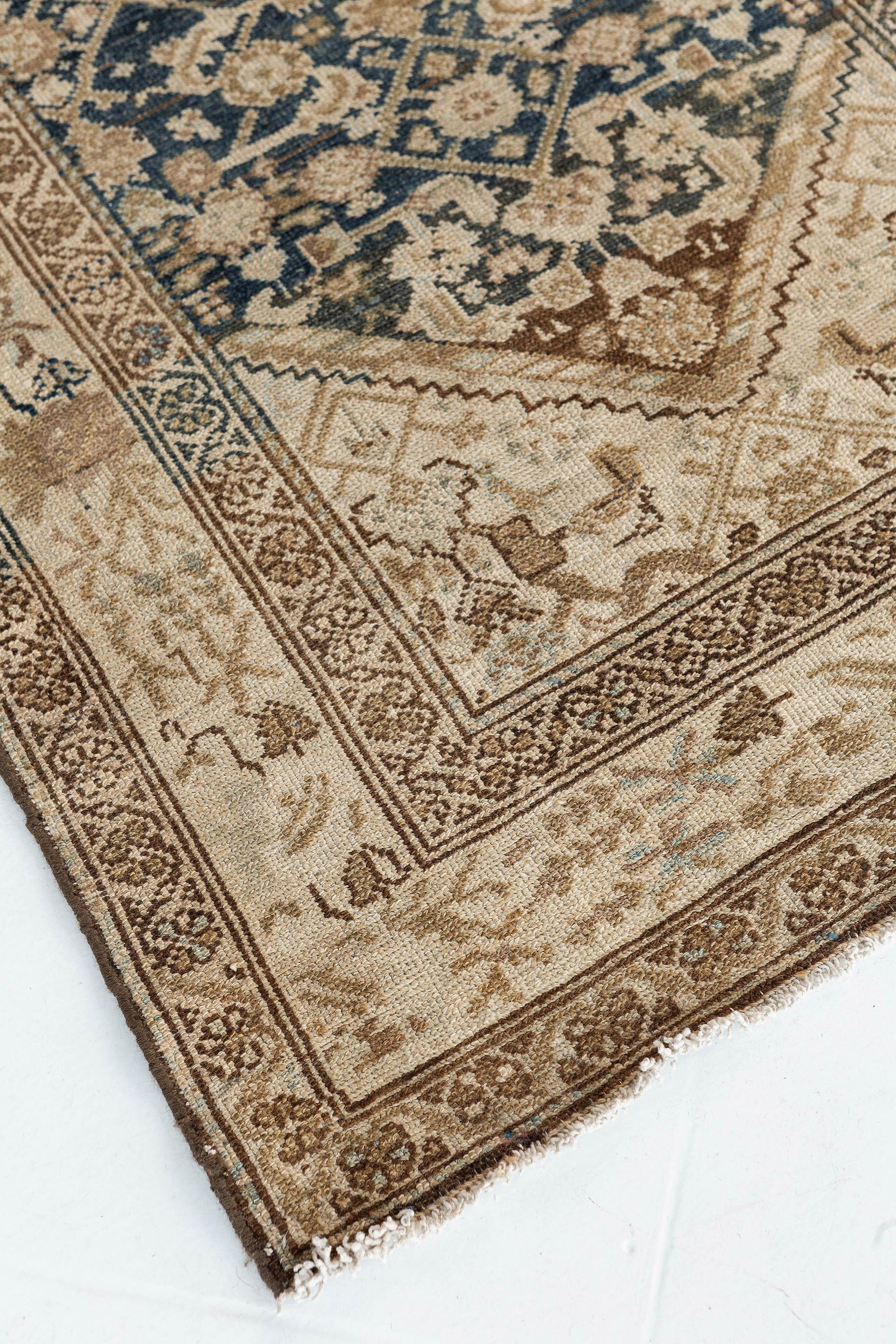 Hand-Knotted Antique Persian Malayer Runner 26369 For Sale