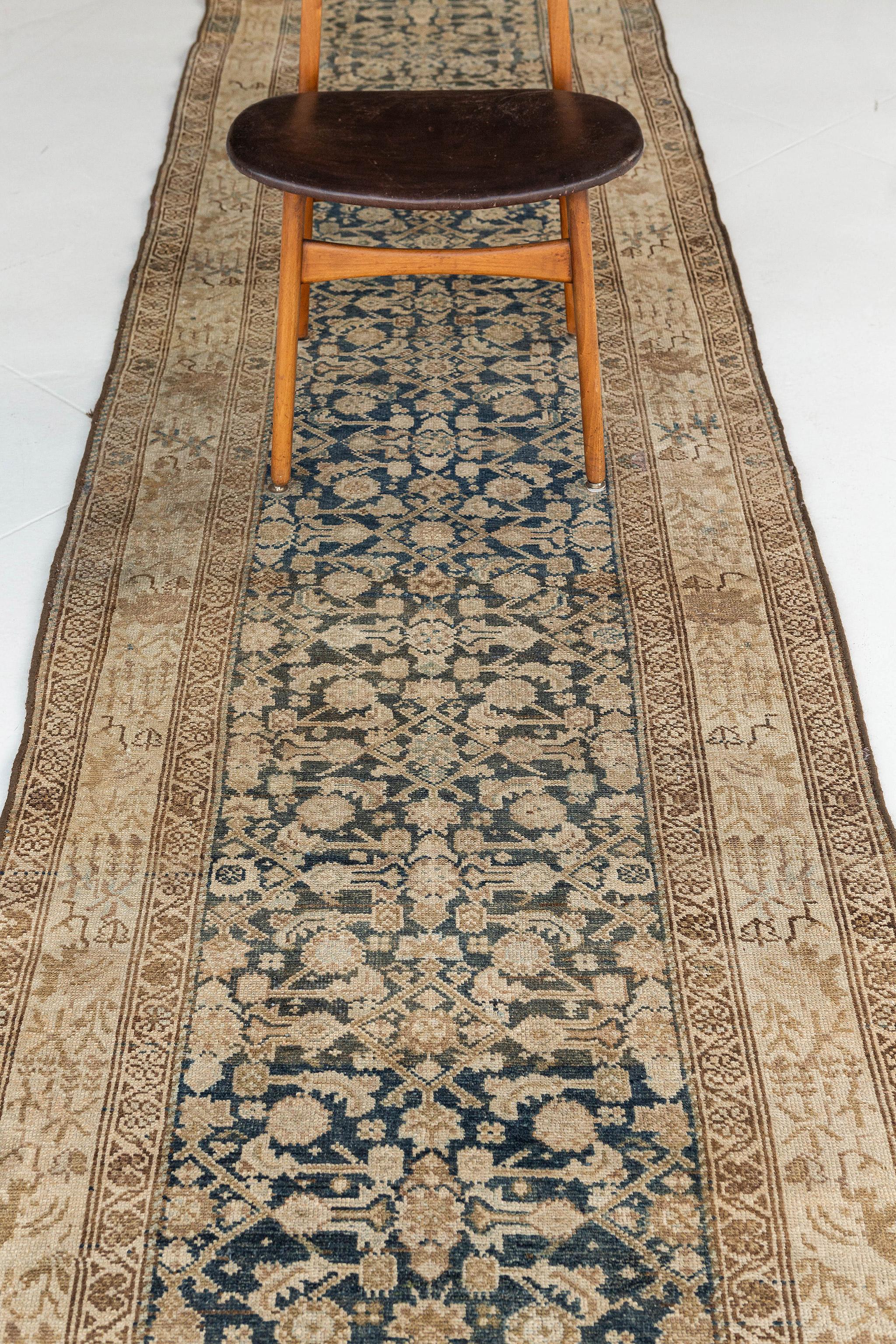 Wool Antique Persian Malayer Runner 26369 For Sale