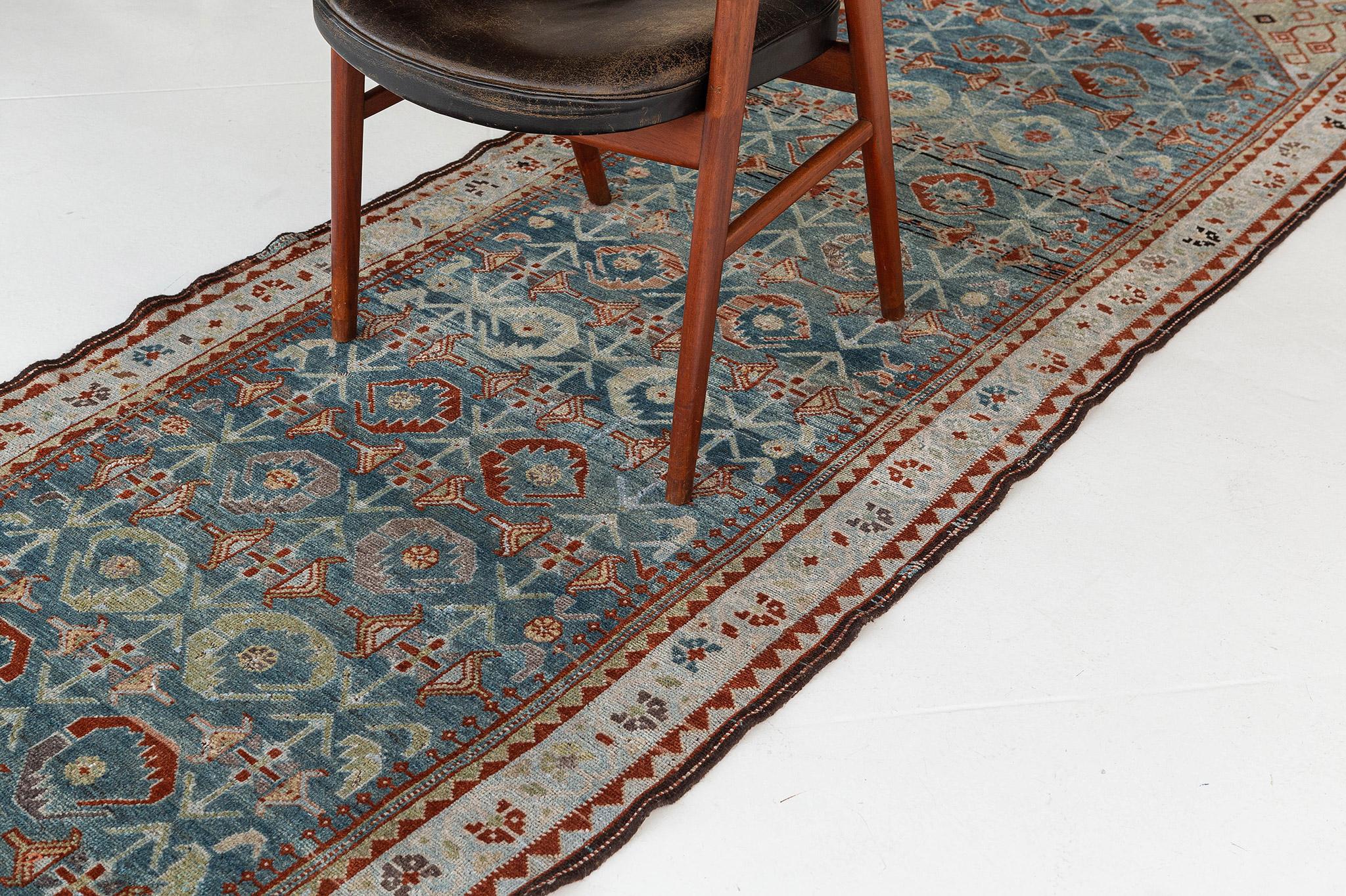 Hand-Knotted Antique Persian Malayer Runner 26841 For Sale