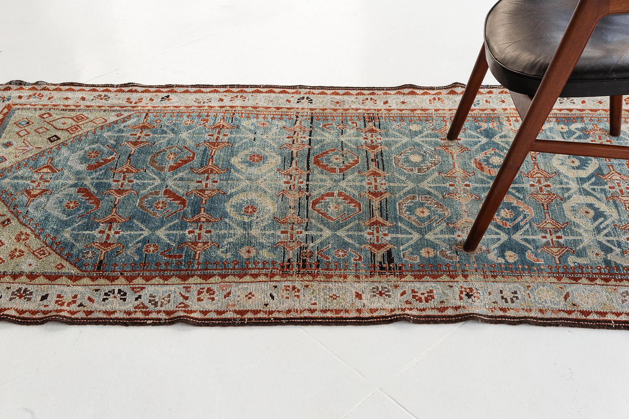 Wool Antique Persian Malayer Runner 26841 For Sale