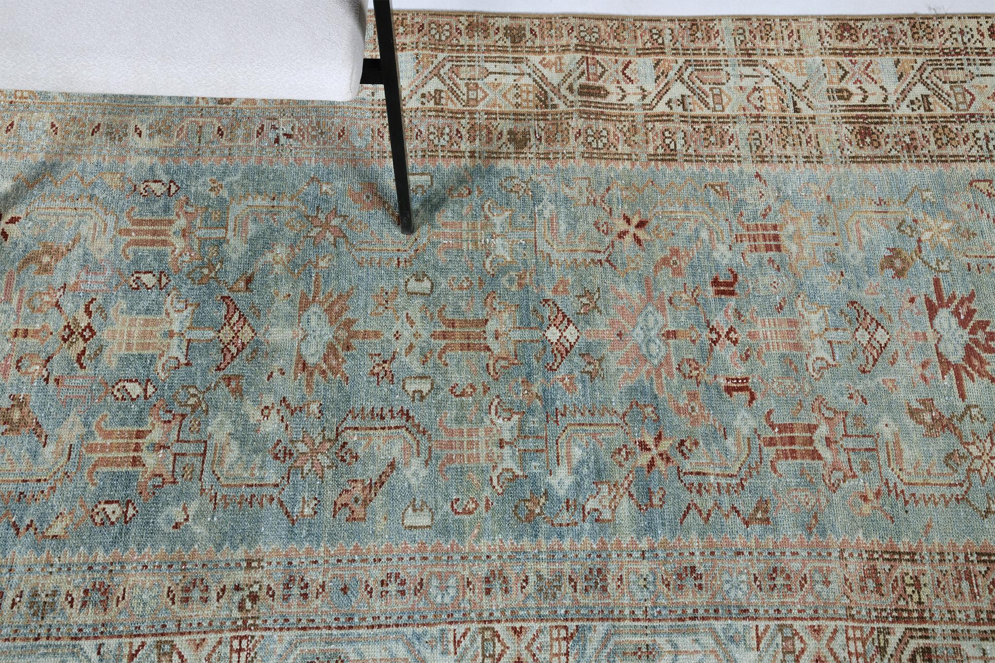 Noué à la main Tapis de couloir persan ancien Malayer 28789 en vente
