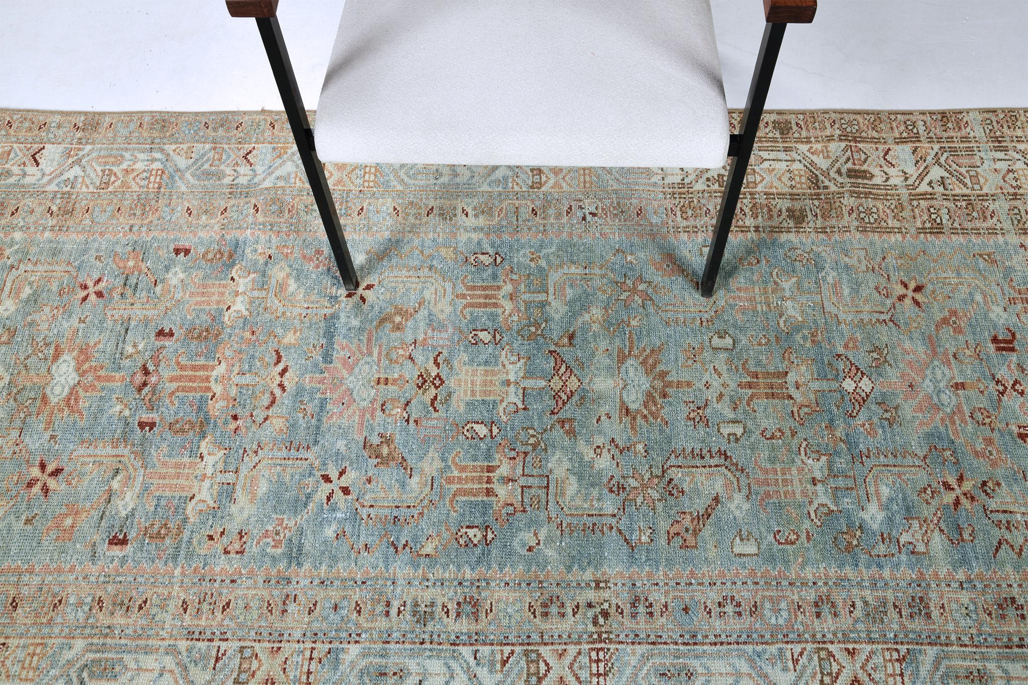 Tapis de couloir persan ancien Malayer 28789 Bon état - En vente à WEST HOLLYWOOD, CA