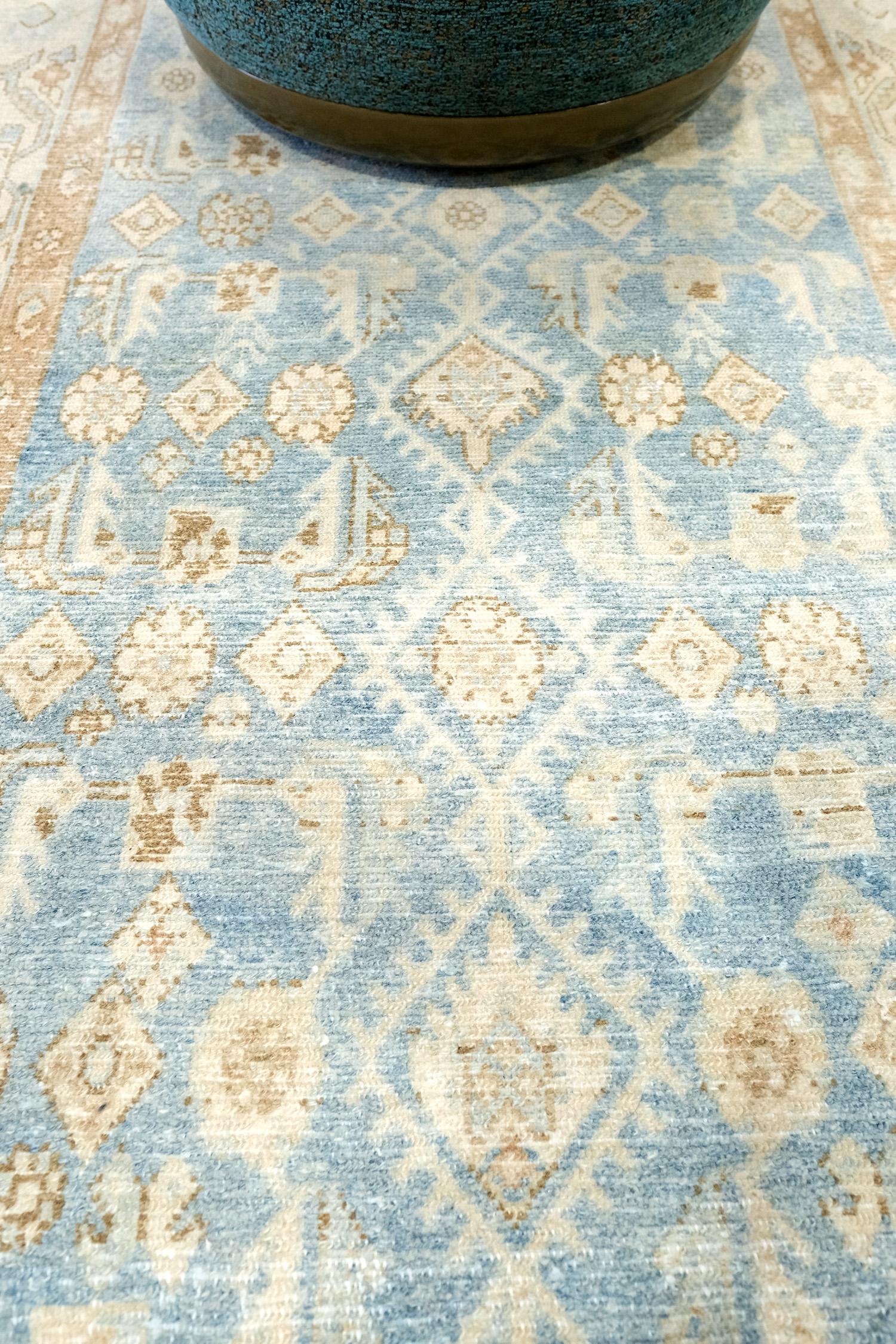 Hand-Knotted Antique Persian Malayer Runner 29235 For Sale