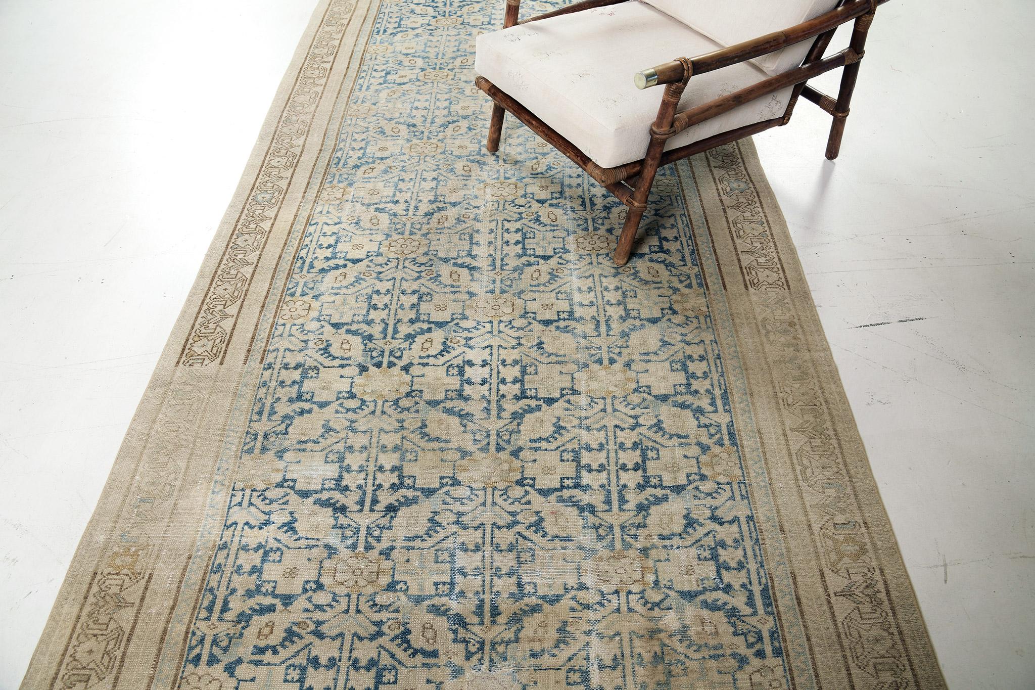 Wool Antique Persian Malayer Runner 29964 For Sale