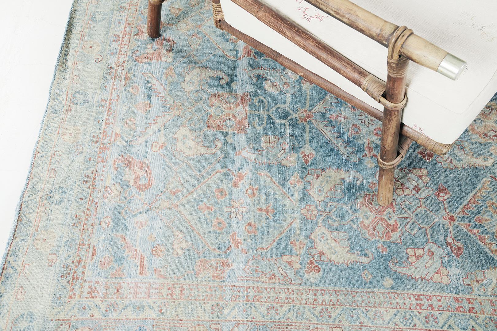 Noué à la main Tapis de couloir persan ancien Malayer 29965 en vente