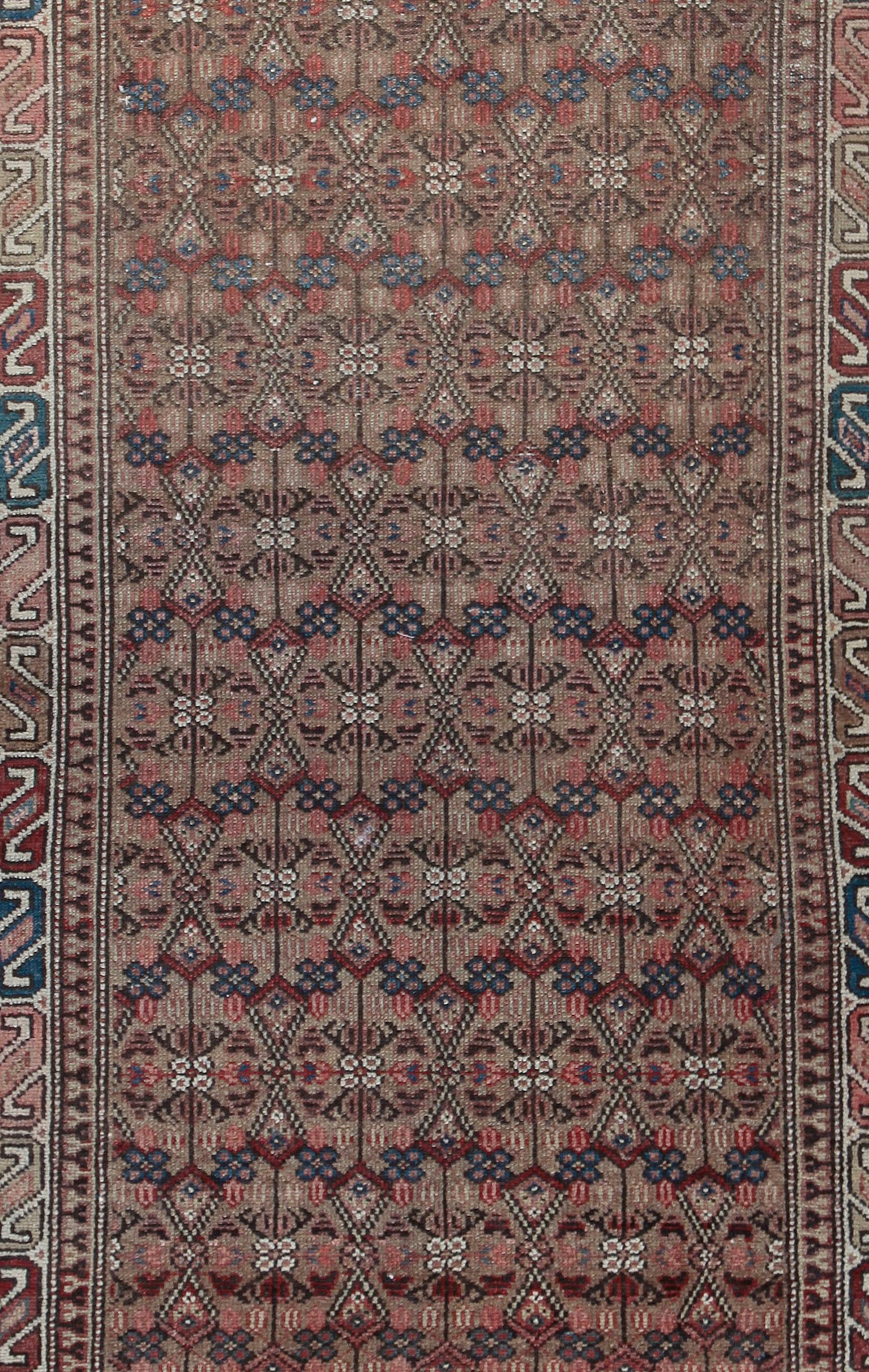 Laine Tapis de couloir persan ancien Malayer de 3' x 6'9 en vente