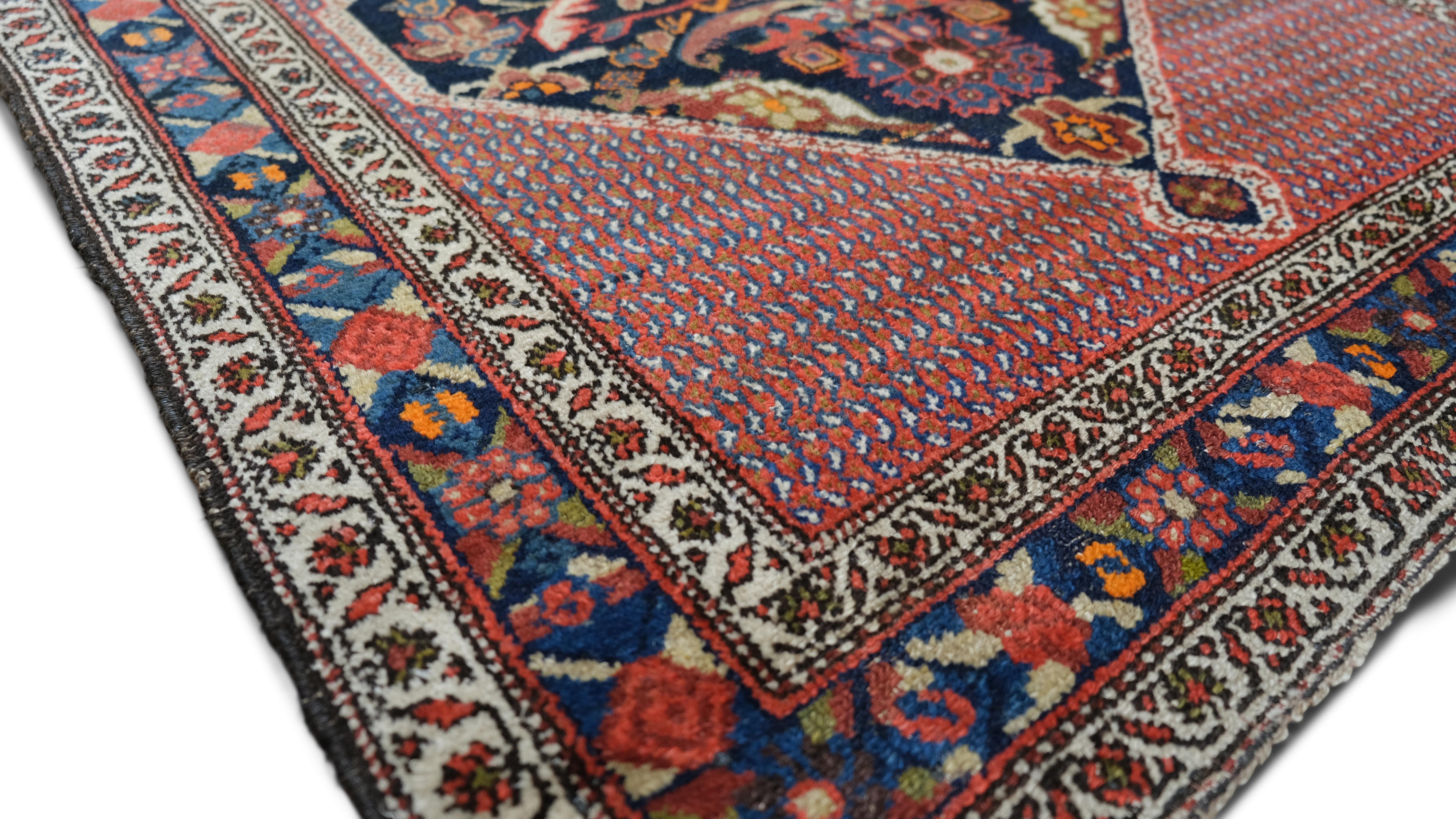 Perse Tapis de couloir persan ancien Malayer 3'6''x17'5'' en vente
