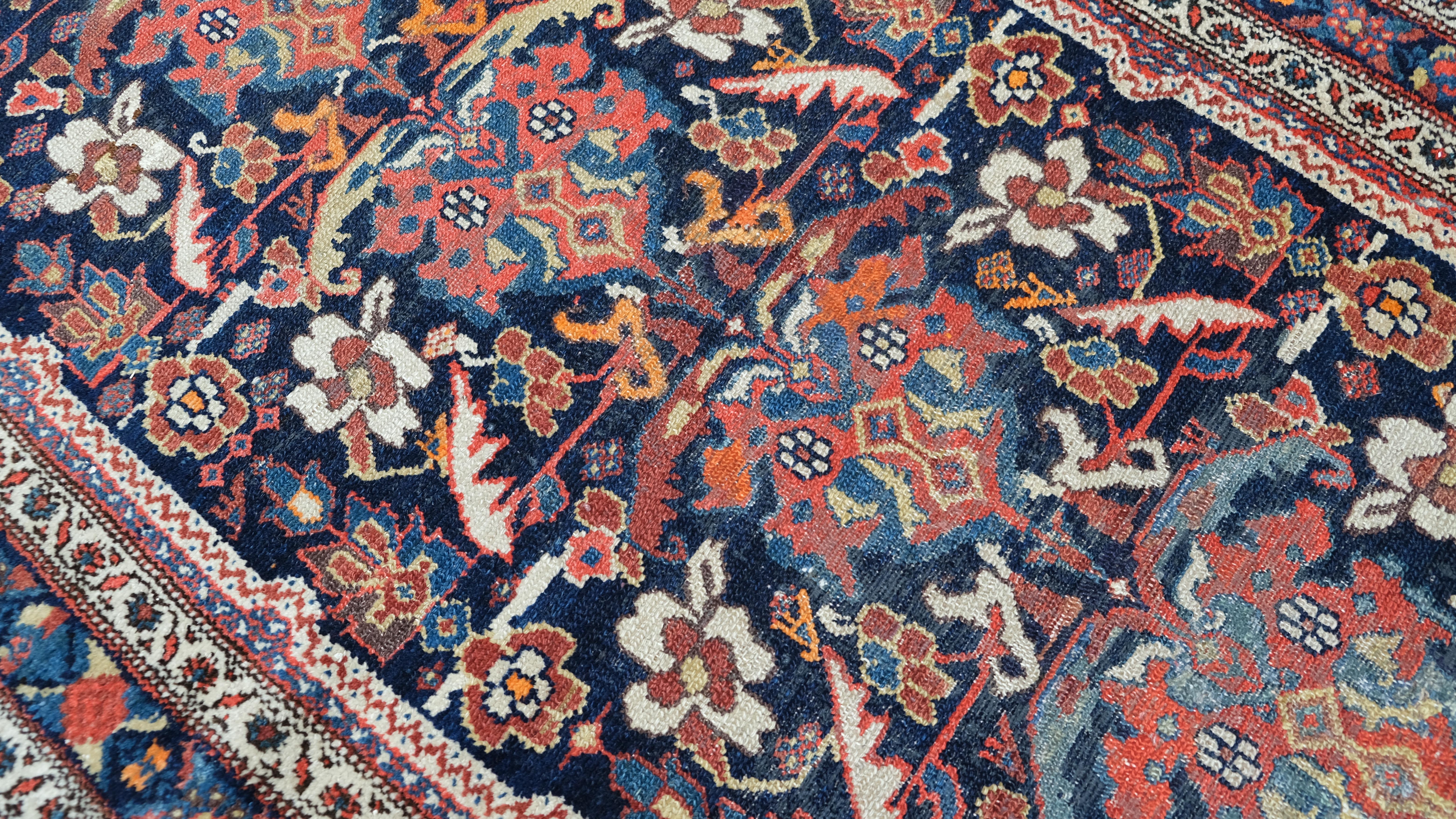Noué à la main Tapis de couloir persan ancien Malayer 3'6''x17'5'' en vente