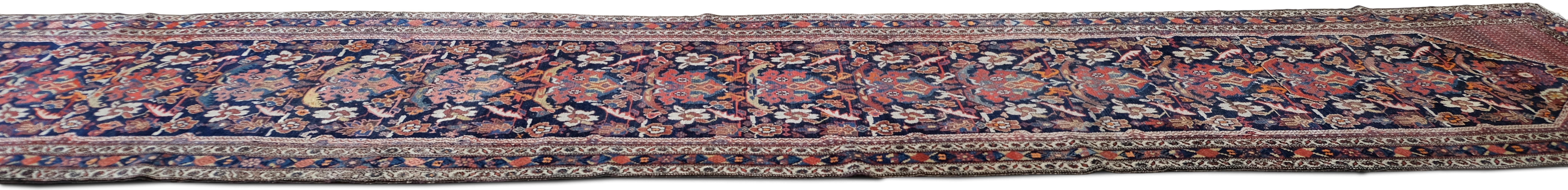 Tapis de couloir persan ancien Malayer 3'6''x17'5'' Bon état - En vente à Torrance, CA