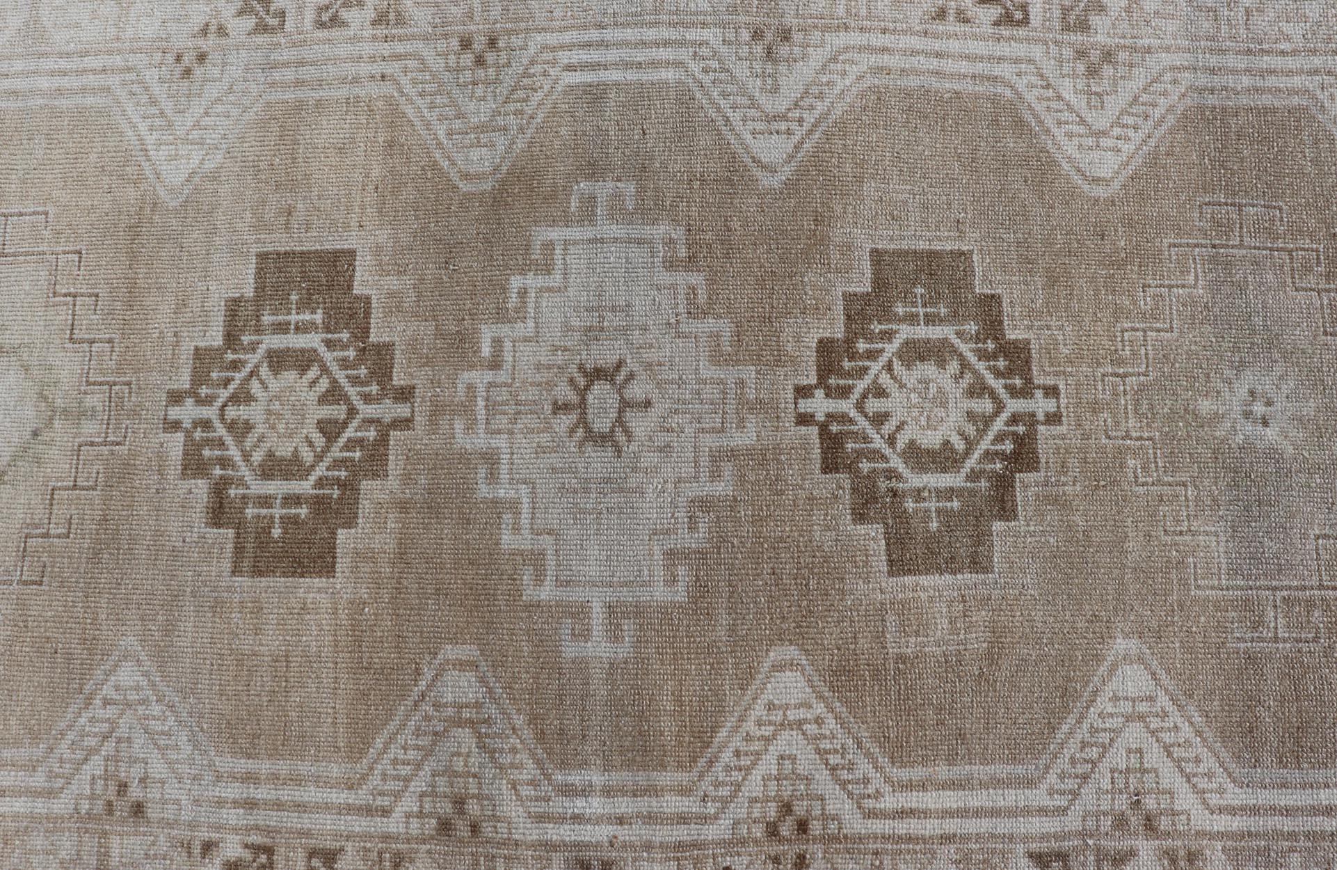 Wool Antique Persian Malayer Runner All-Over  With Medallion Design in Earth Tones For Sale