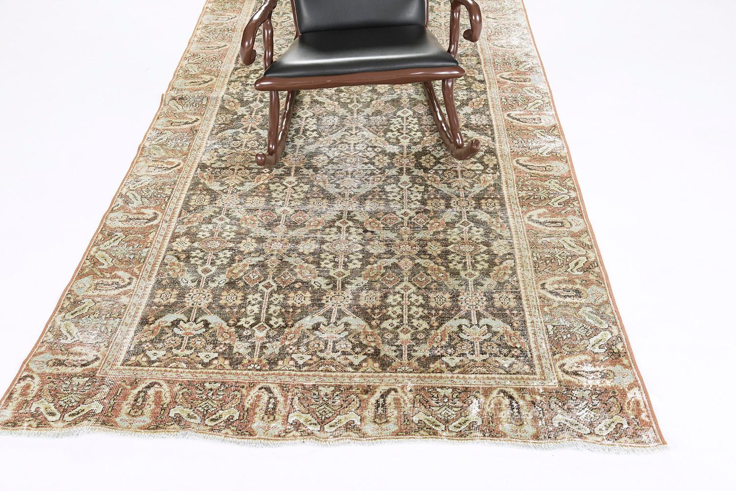Antiker persischer Malayer-Läufer von Mehraban Teppiche (Persisch) im Angebot