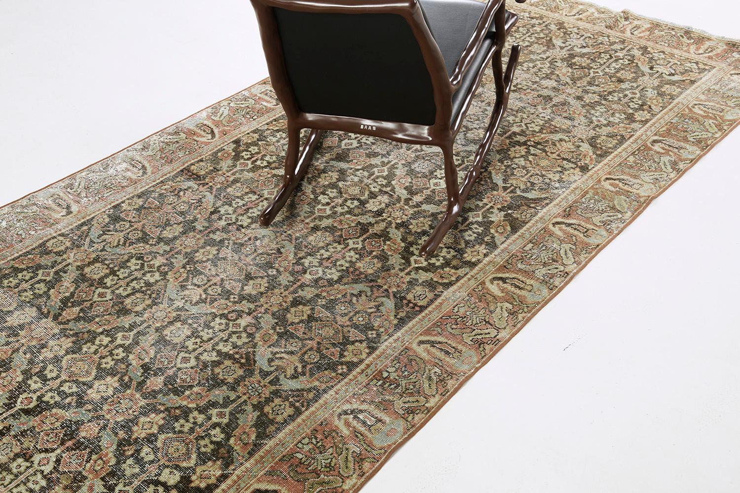 Antiker persischer Malayer-Läufer von Mehraban Teppiche (Wolle) im Angebot