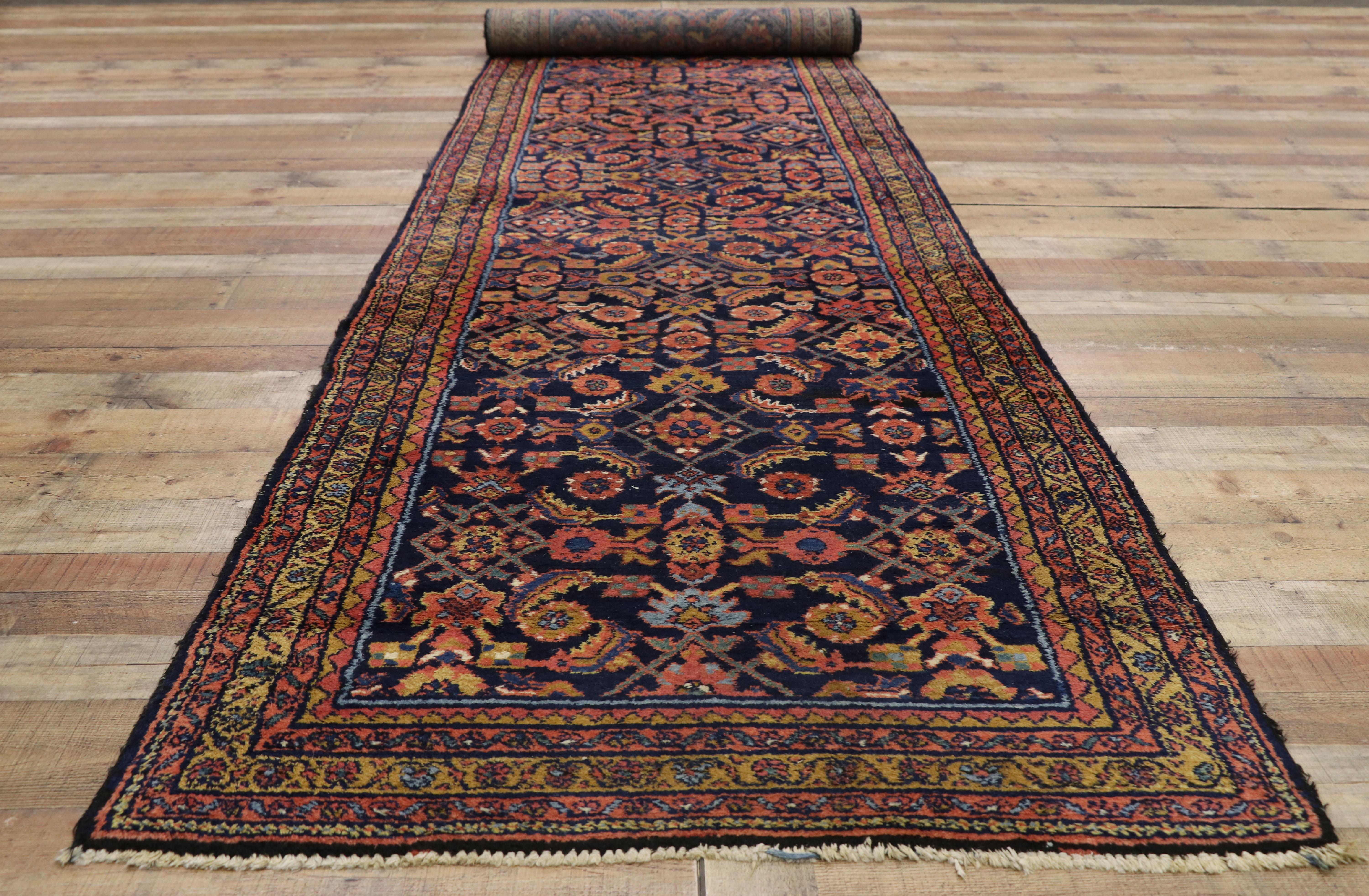 Antique Persian Malayer Runner with Modern Victorian Style For Sale 1