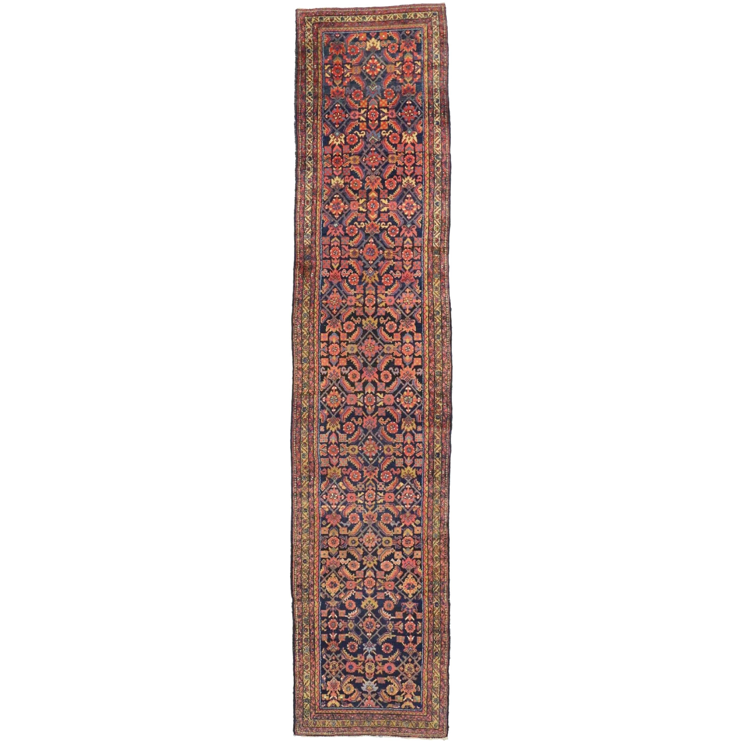 Antique Persian Malayer Runner with Modern Victorian Style