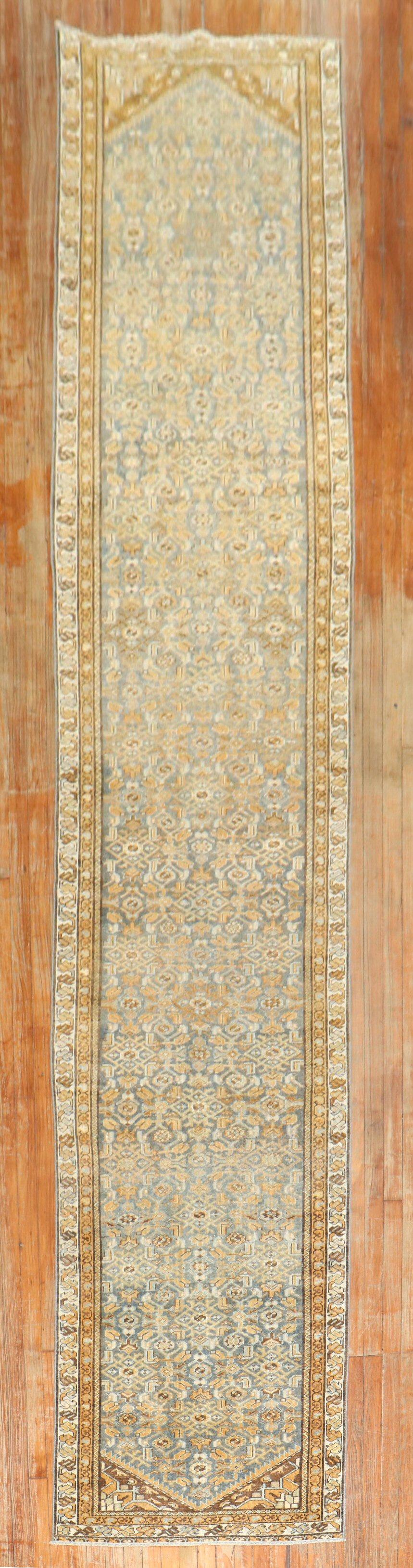 An early 20th century Persian Malayer long runner in warm colors

Measures: 2'11'' x 15'9''