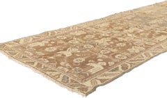 Antique Persian Malayer Runner, Earth-Tone Elegance Meets Quiet Sophistication
