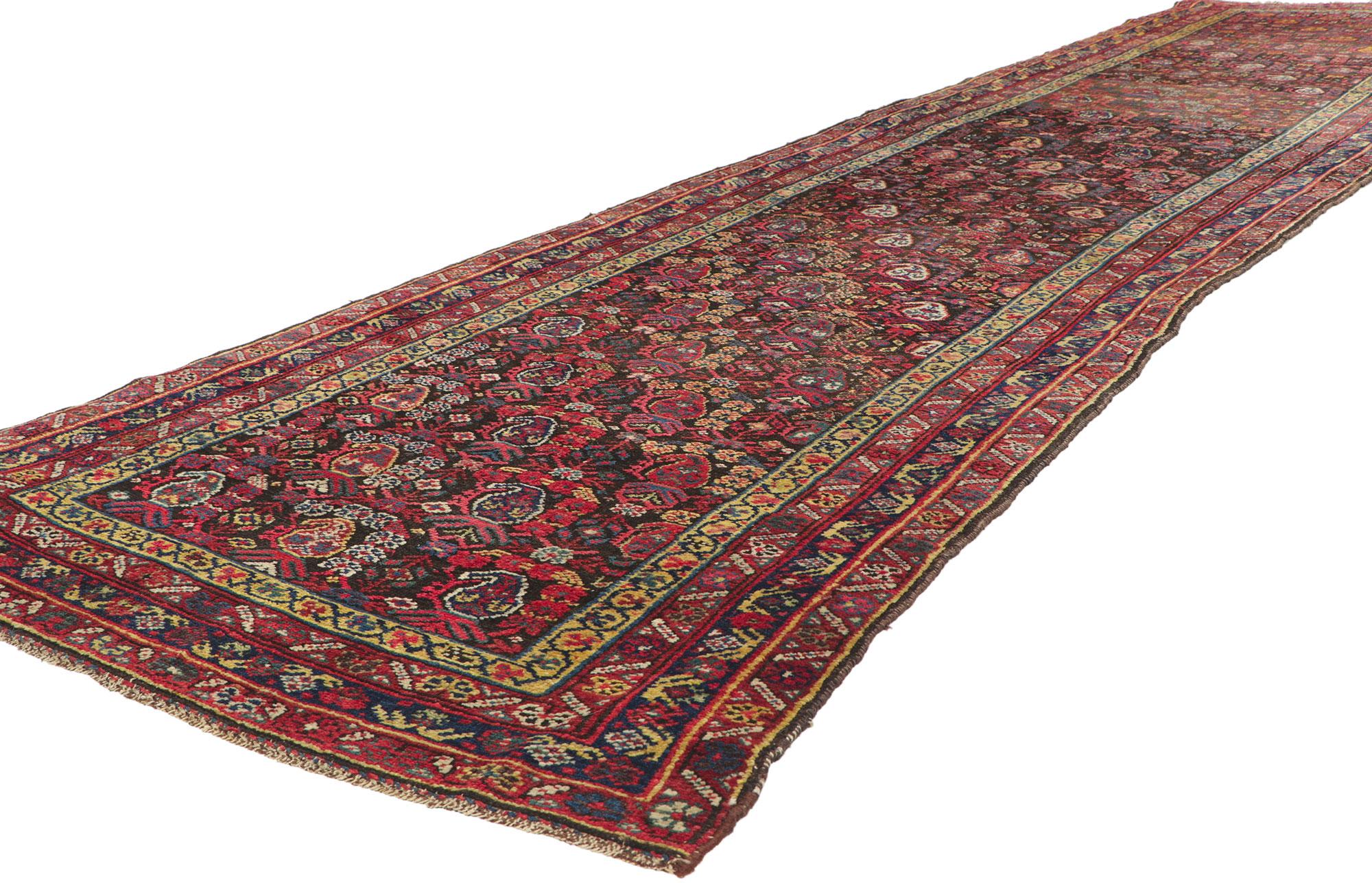 78521 Antique Persian Malayer runner, 03'04 x 14'08.
Allover Pattern. Boteh Motifs.
Abrash.
Hand knotted wool.
Made in Iran.
Measures: 03'04 x 14'08.
Date: Early 20th Century.