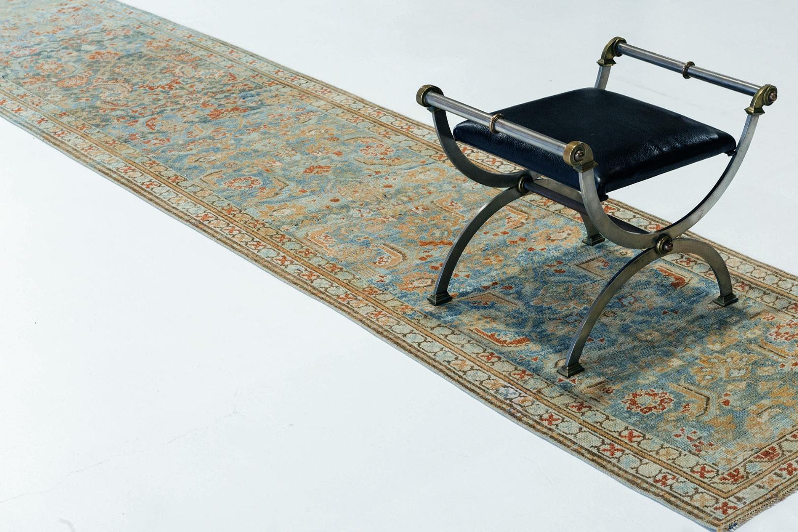 Hand-Knotted Antique Persian Malayer Runner For Sale