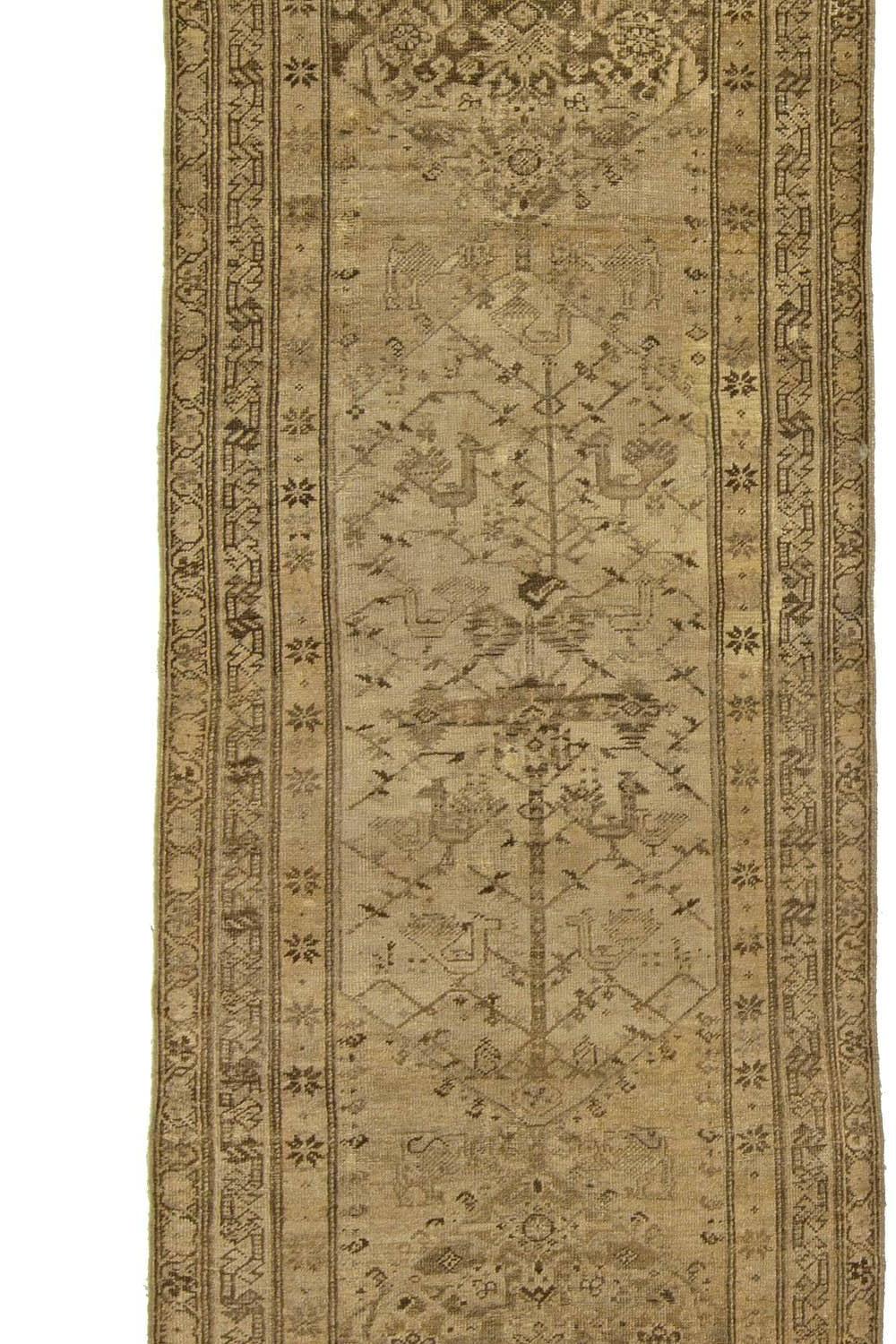 Hand-Woven Authentic Persian Malayer Handmade Wool Runner For Sale