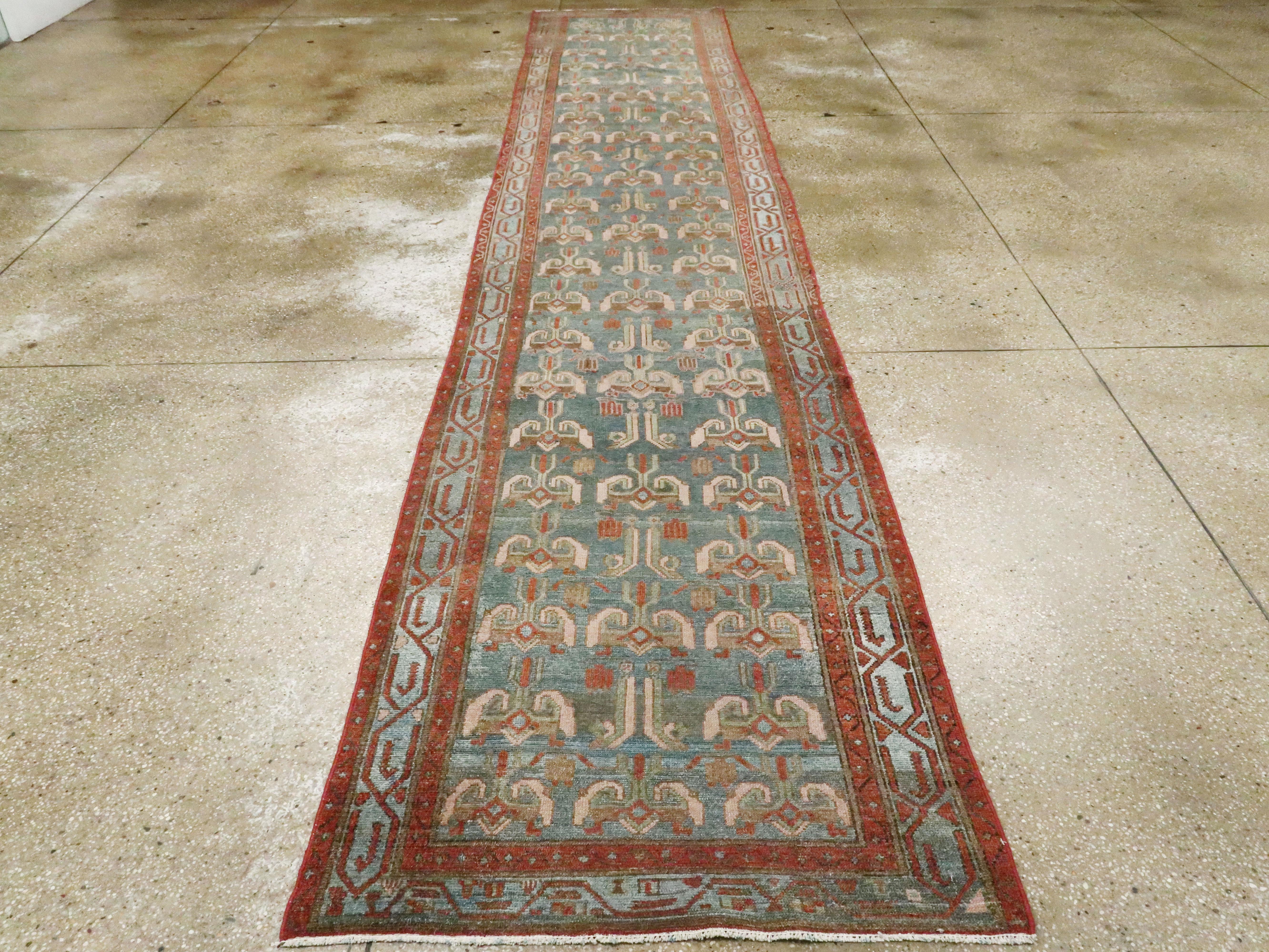 Hand-Knotted Antique Persian Malayer Runner