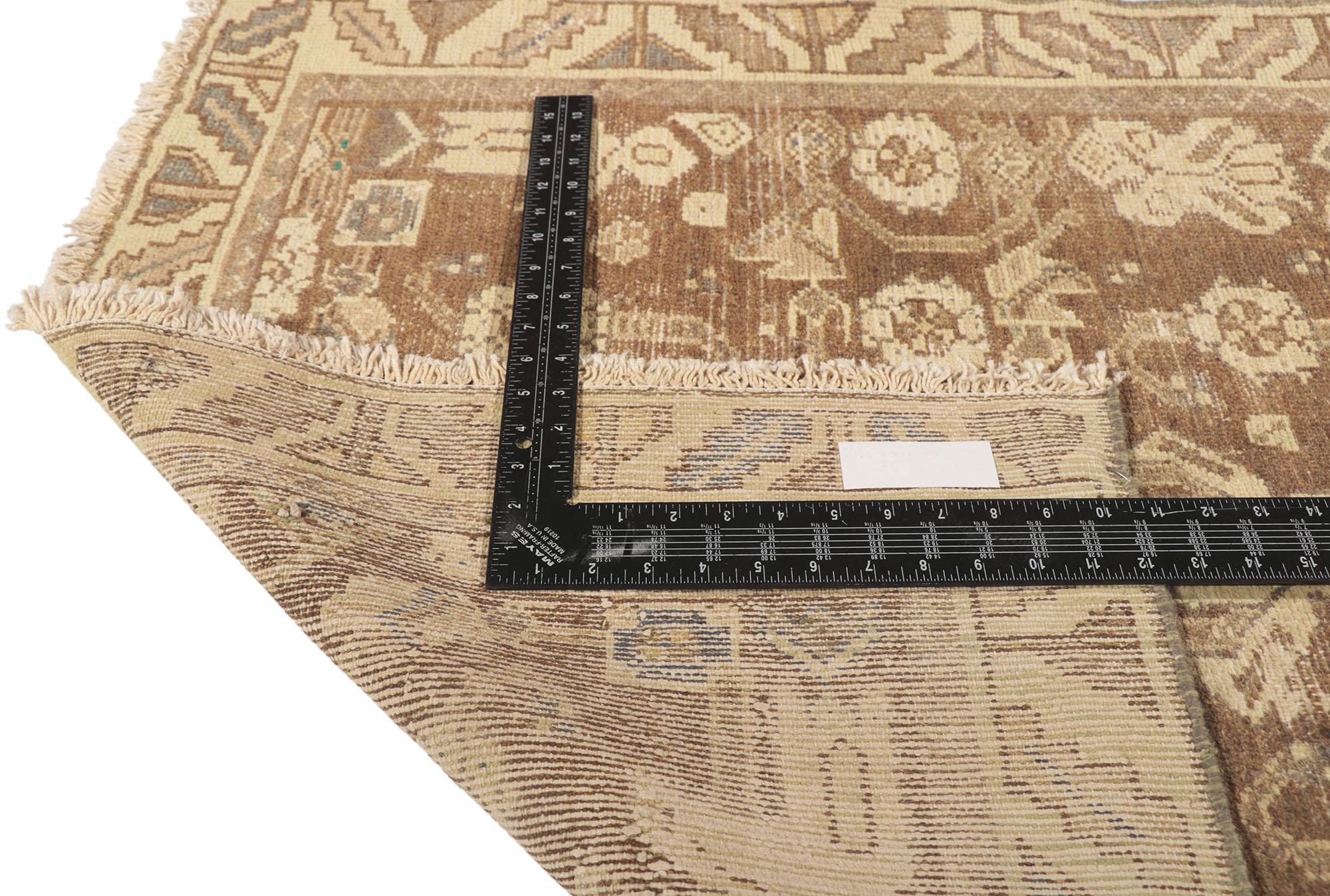 20th Century Antique Persian Malayer Runner, Earth-Tone Elegance Meets Quiet Sophistication For Sale