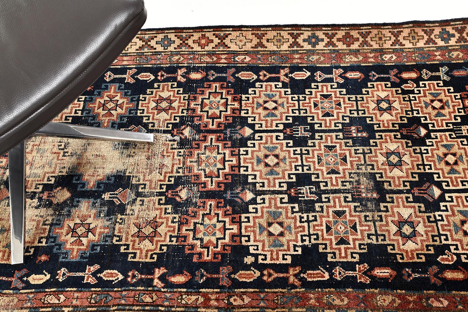Hand-Knotted Antique Persian Malayer Runner from Mehraban