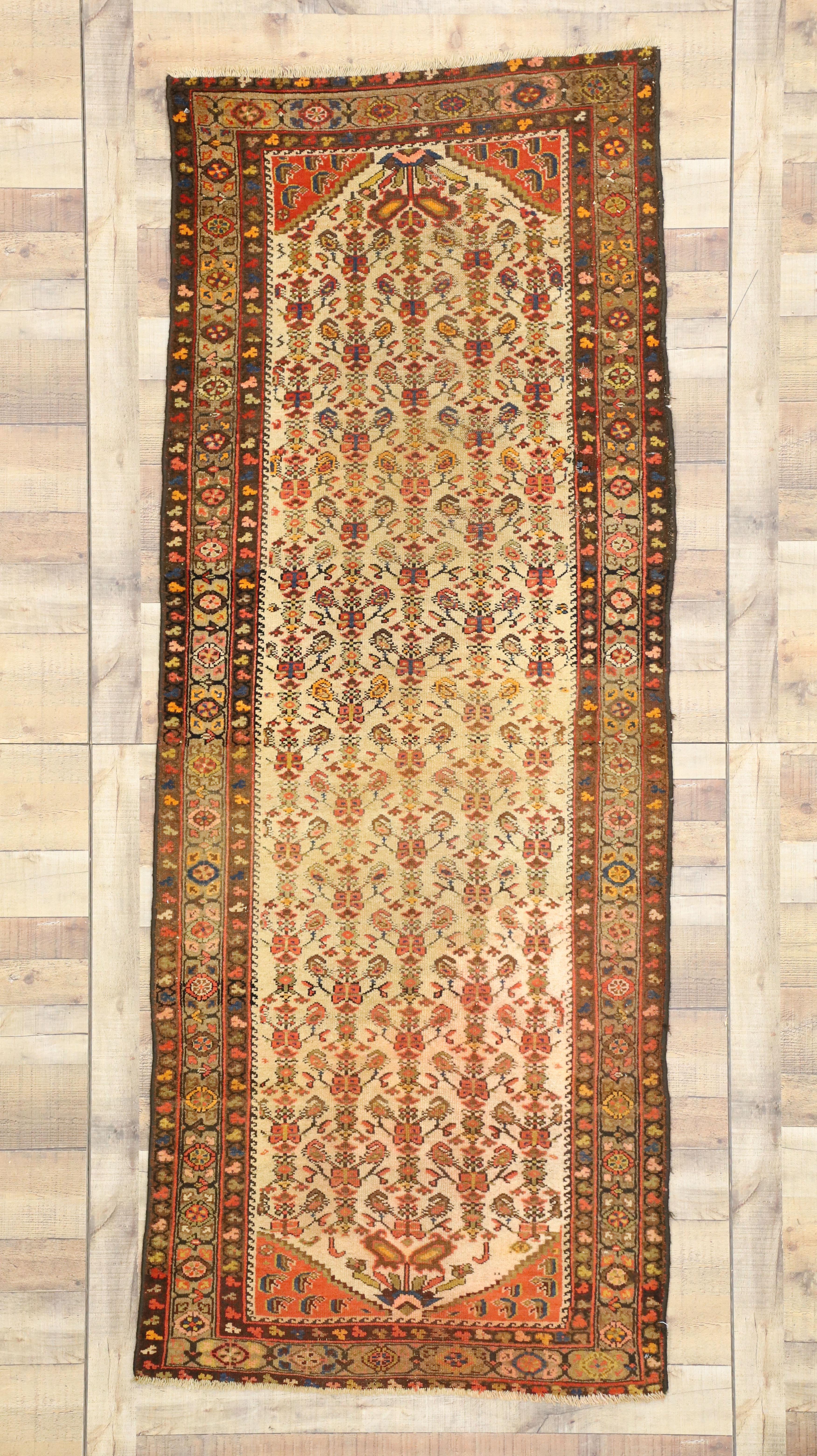 Laine Tapis de couloir persan ancien Malayer, tapis de couloir de salon en vente