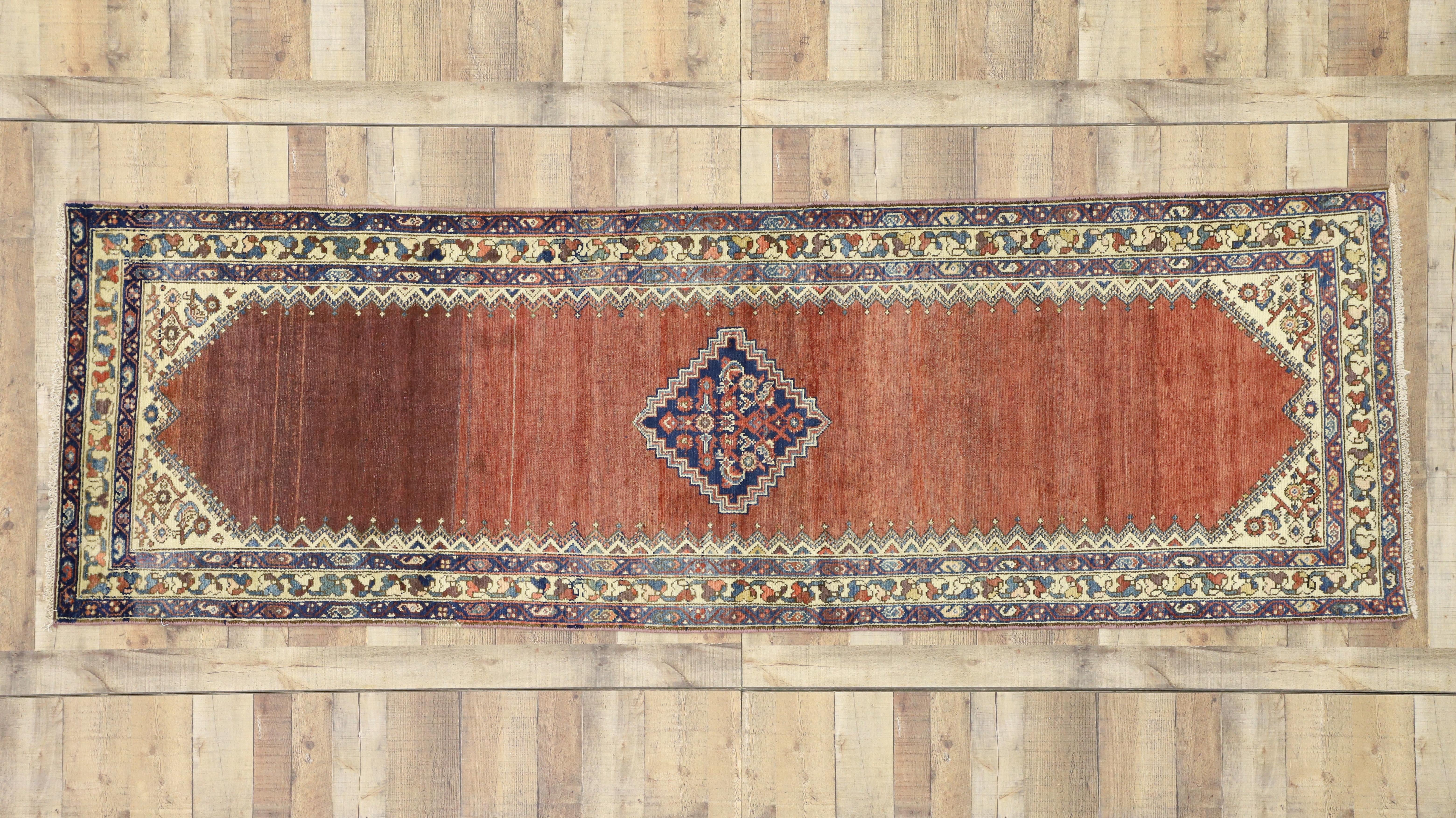 20th Century Antique Persian Malayer Runner, Hallway Runner For Sale