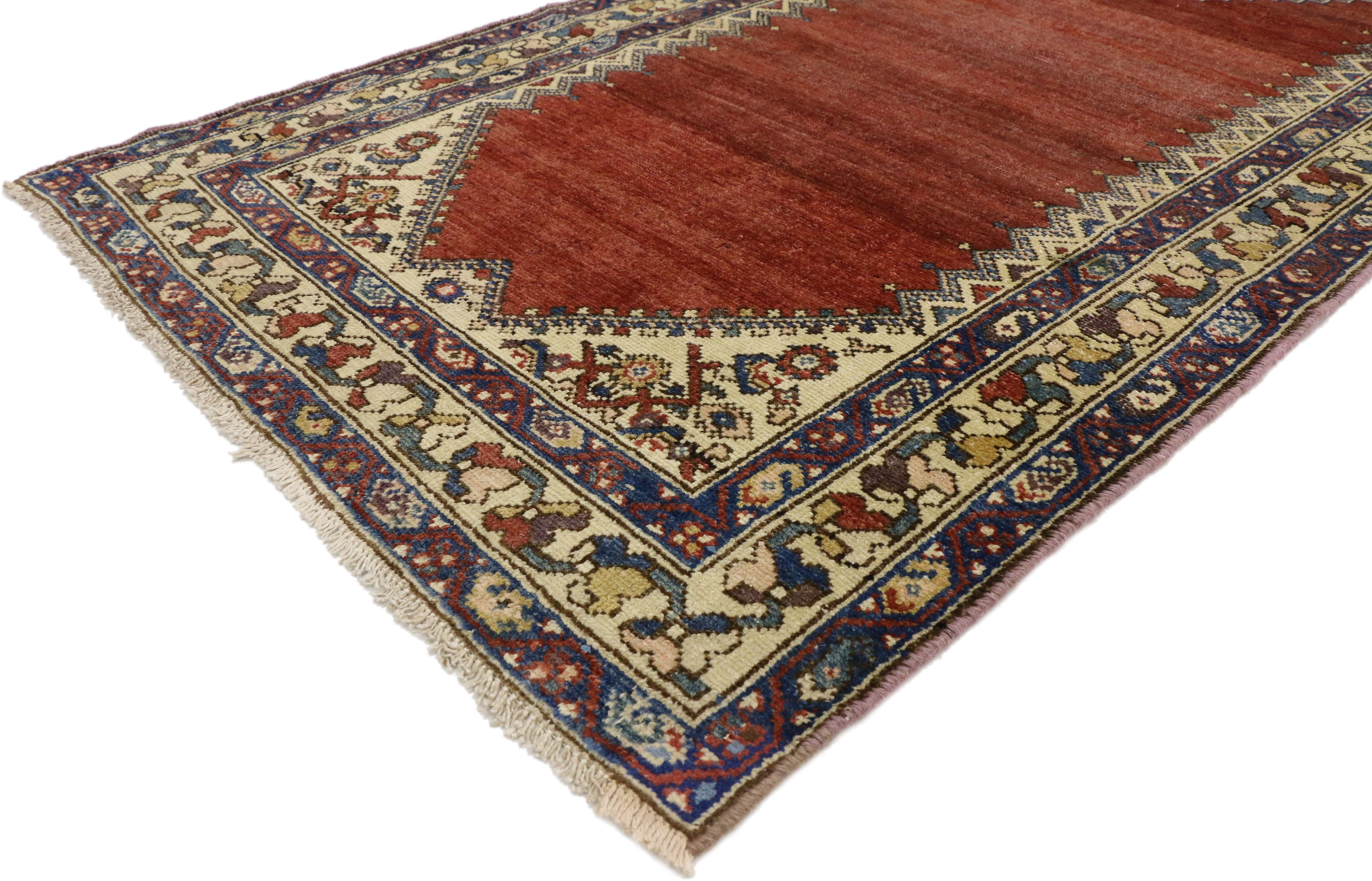 Wool Antique Persian Malayer Runner, Hallway Runner For Sale