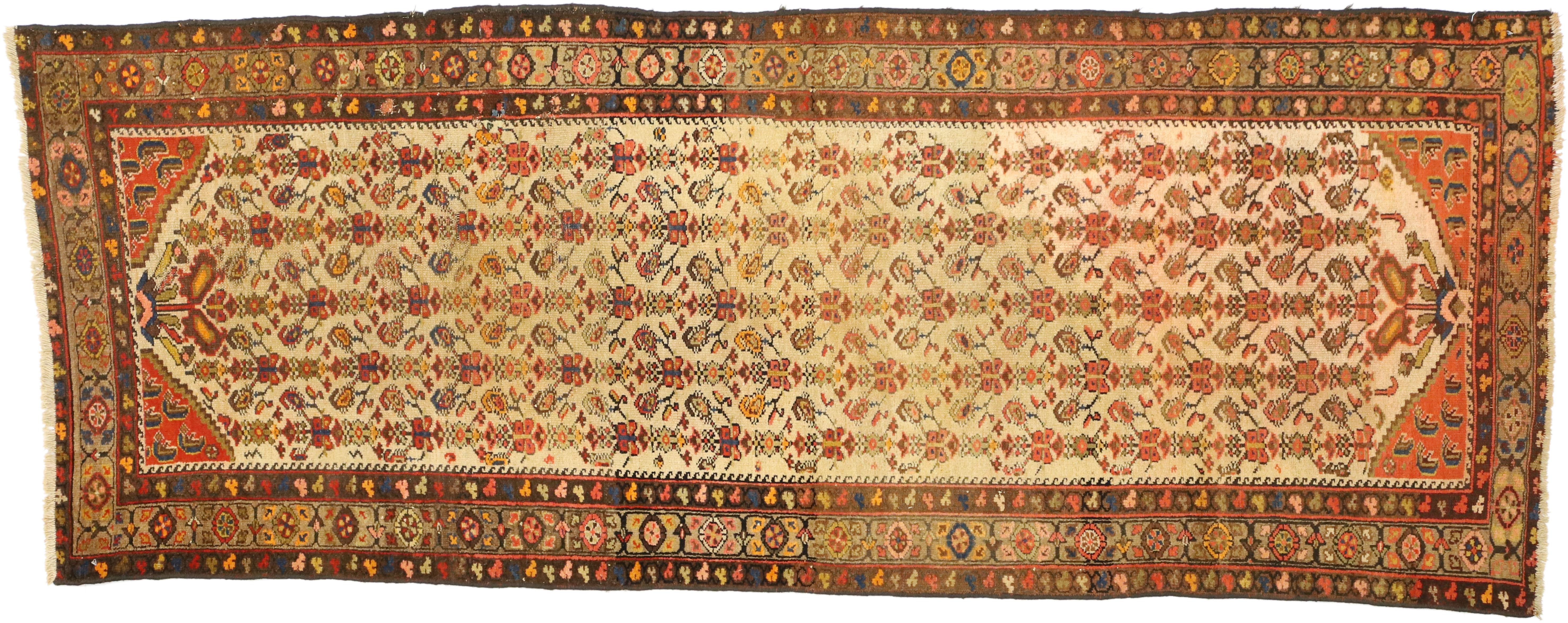 Tapis de couloir persan ancien Malayer, tapis de couloir de salon en vente 1