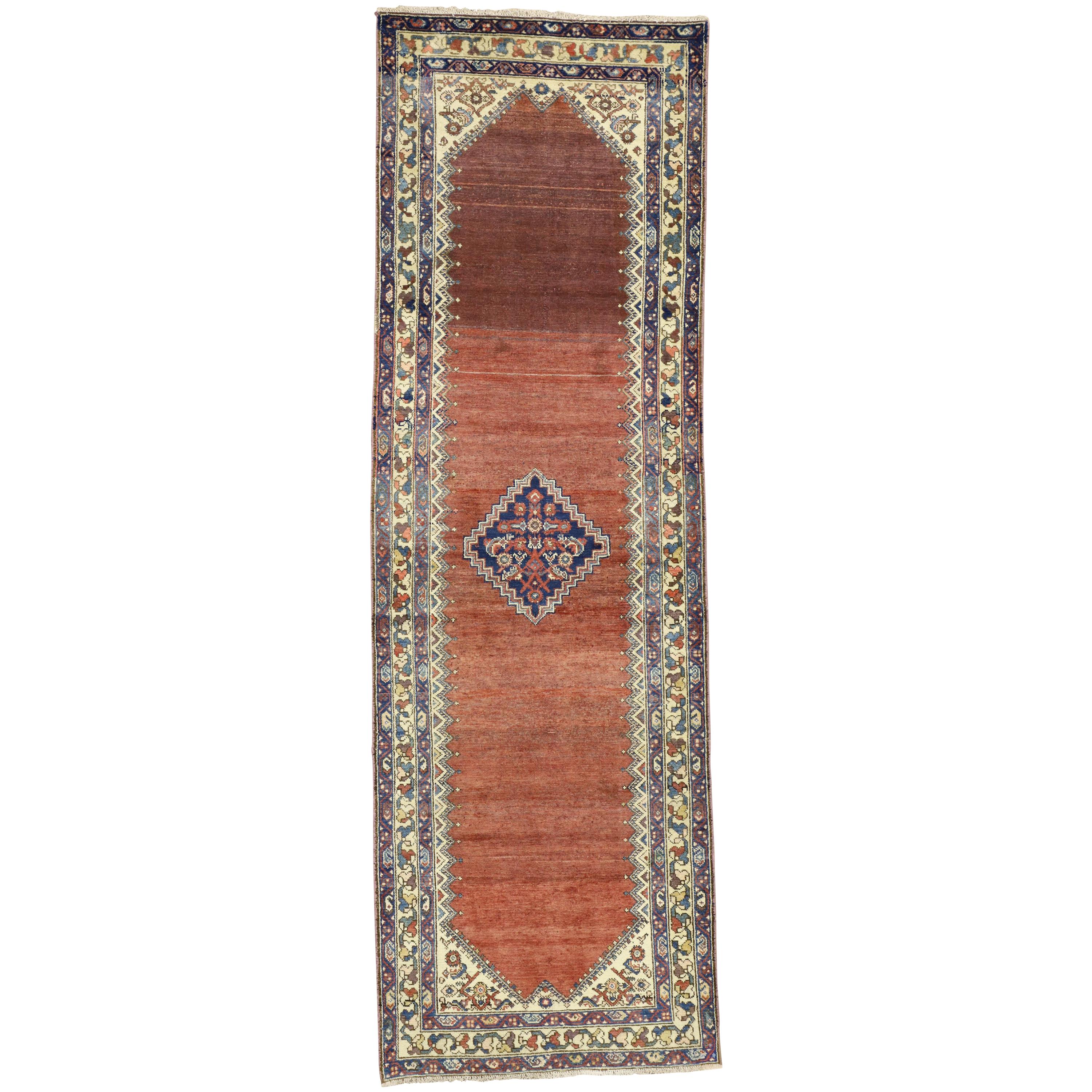 Tapis de couloir persan ancien Malayer, tapis de couloir de salon
