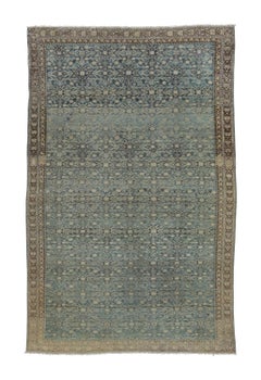 Antique Persian Malayer Runner in Blue and Beige Floral Pattern - Rug & Kilim