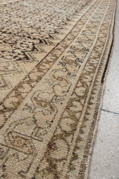 Antique Persian Malayer Runner in Camel with Allover Herati Design, circa 1930