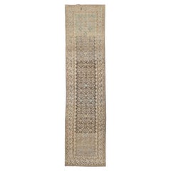 Antique Persian Malayer Runner in Camel with Allover Herati Design, circa 1930