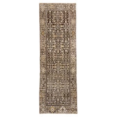 Antique Persian Malayer Runner in Deep Chocolate 
Ivory