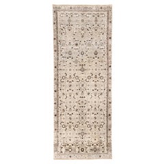 Antique Persian Malayer Runner in Soft Cream 
Brown