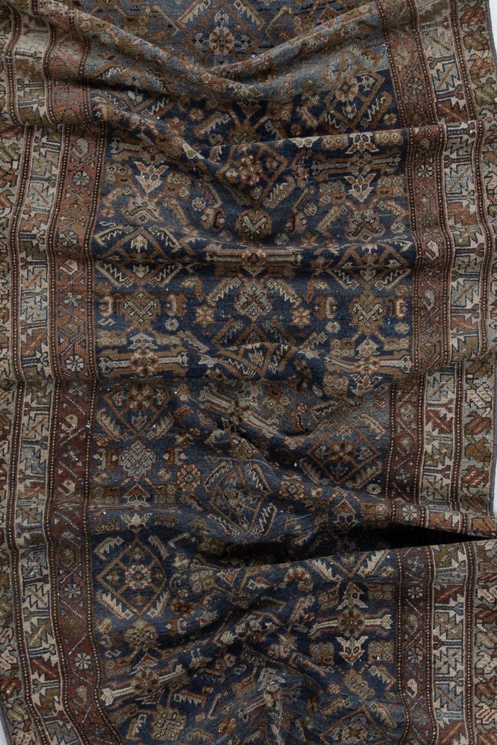 Hand-Woven Antique Persian Malayer Runner Rug